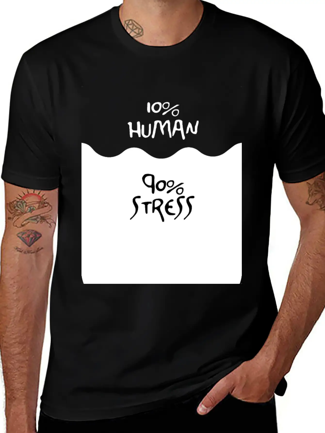 90% Stress (dark) Stylish Everyday T-Shirt – Unisex Basic Cotton Tee