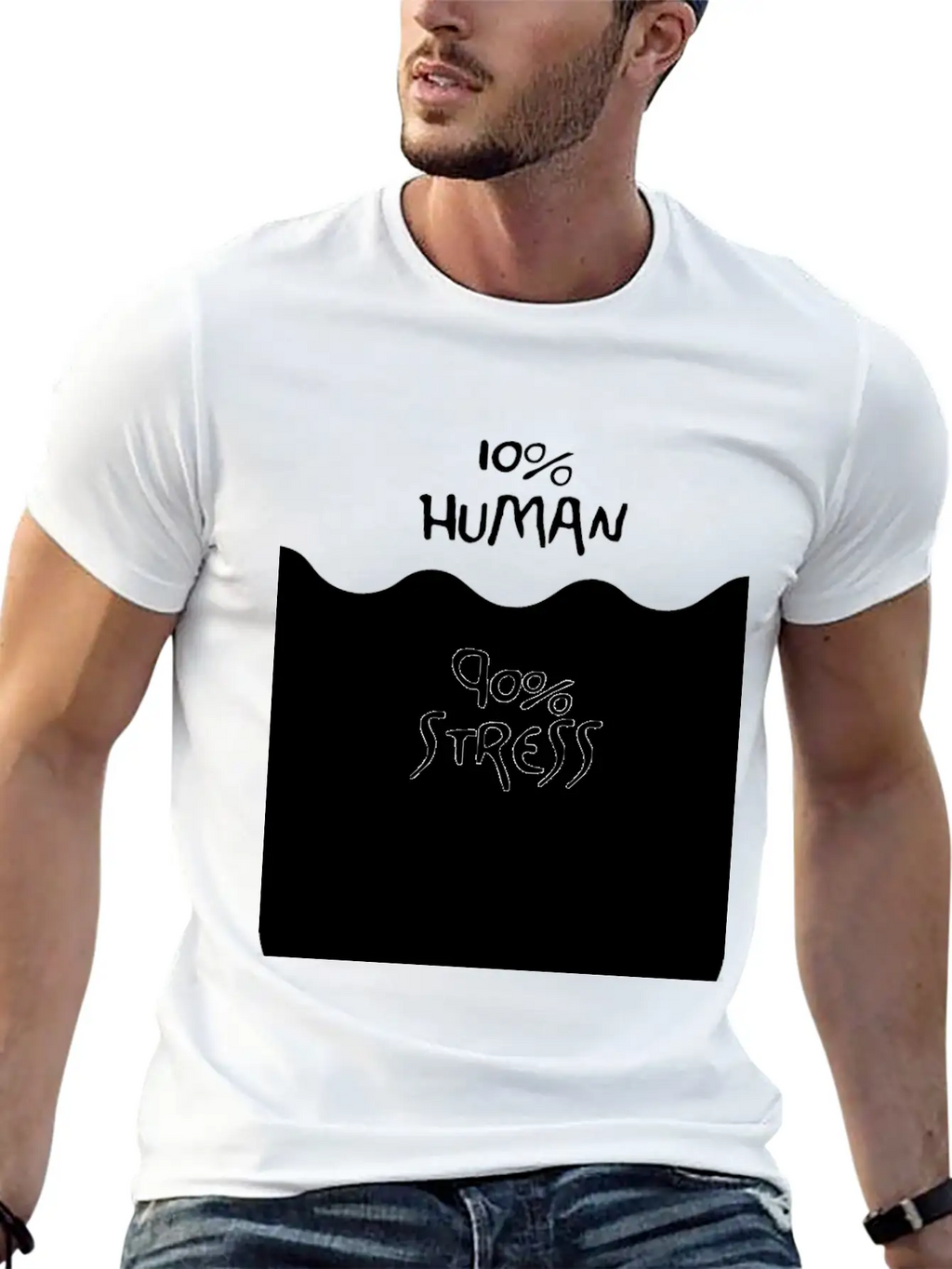 90% Stress (dark) Stylish Everyday T-Shirt – Unisex Basic Cotton Tee