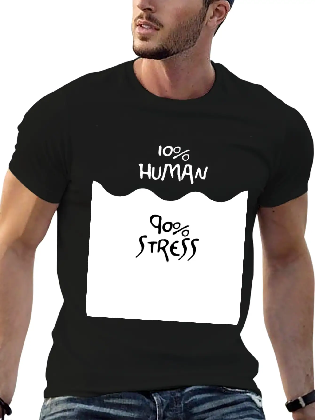 90% Stress (dark) Stylish Everyday T-Shirt – Unisex Basic Cotton Tee