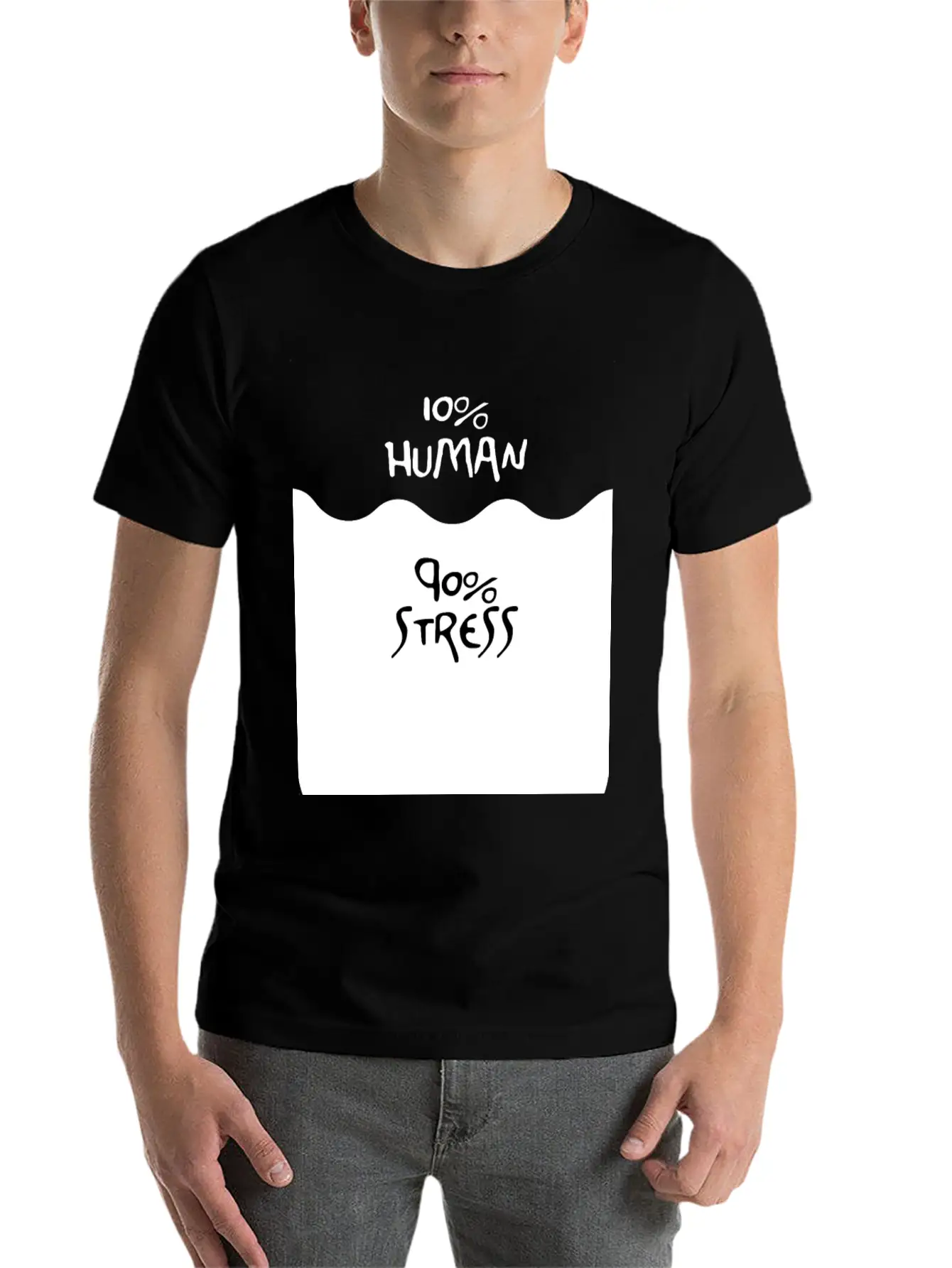 90% Stress (dark) Stylish Everyday T-Shirt – Unisex Basic Cotton Tee