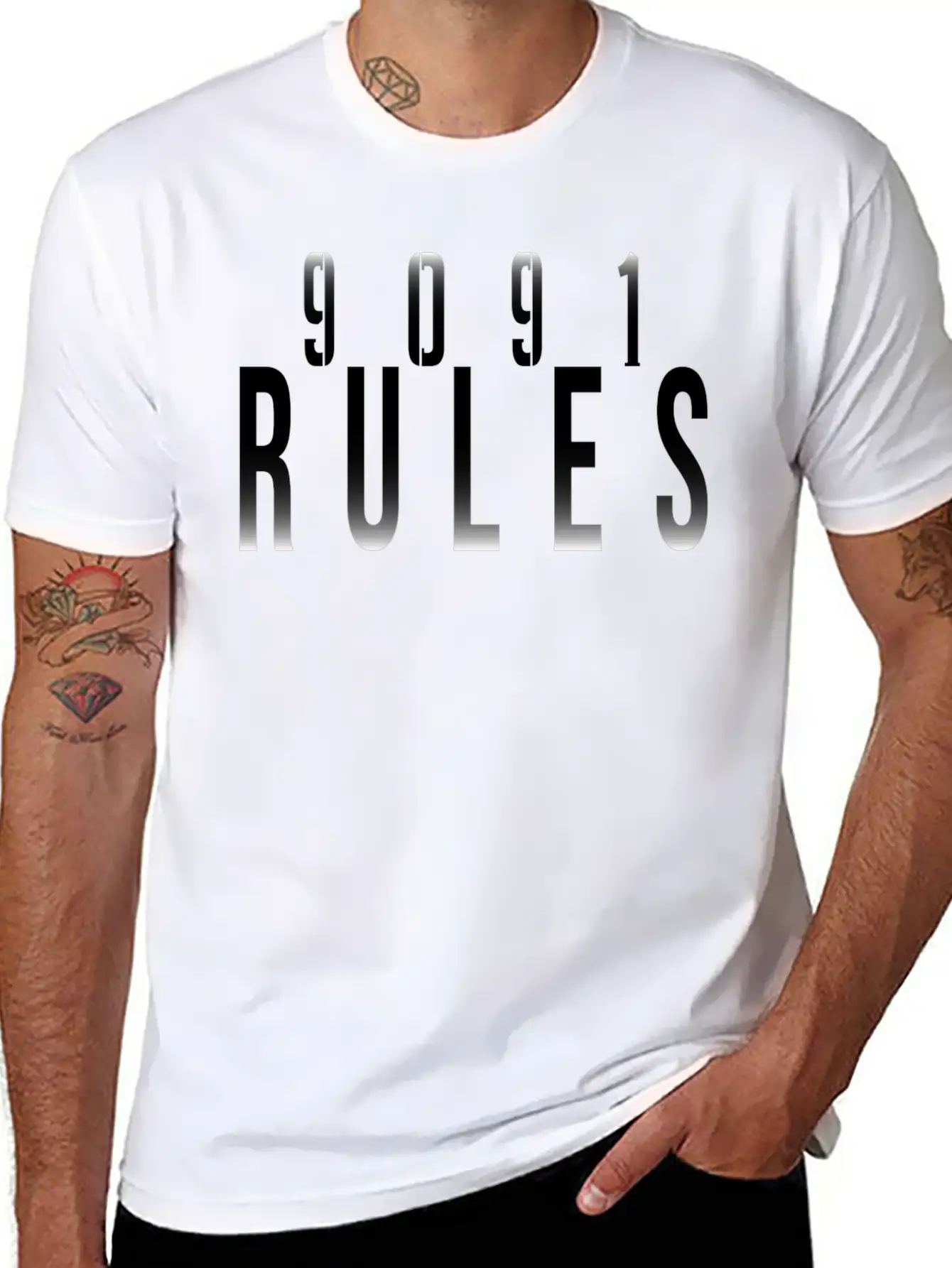 9091 Rules T-Shirt Breathable Graphic T-Shirt – Perfect For Casual Days