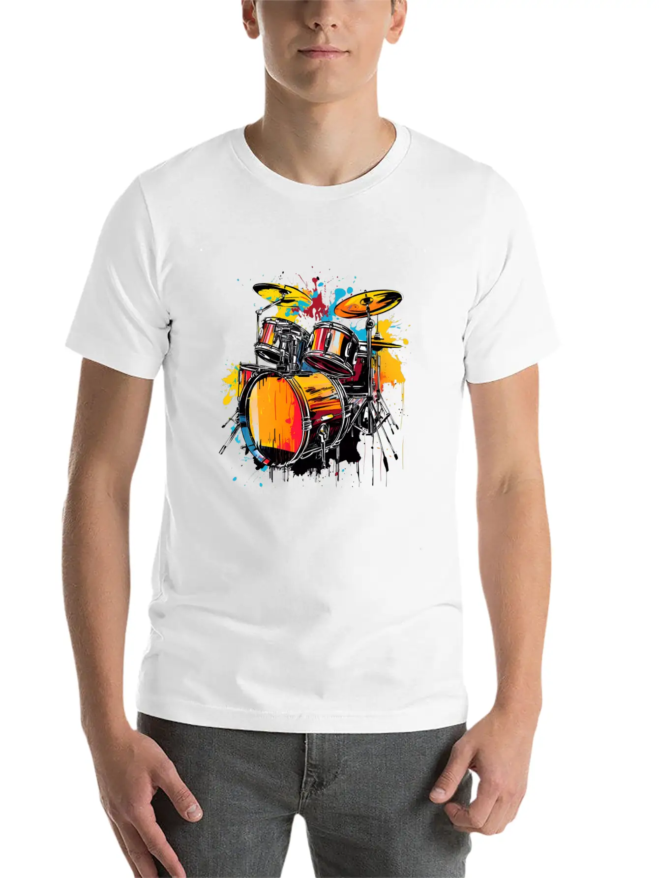 90s Drum In Vintage Style Classic Fit Graphic Tee For Daily Comfort – Unisex Cotton Shirt