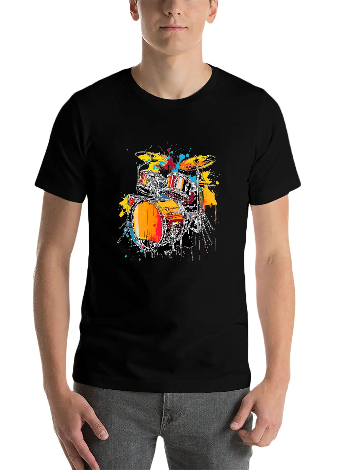 90s Drum In Vintage Style Classic Fit Graphic Tee For Daily Comfort – Unisex Cotton Shirt