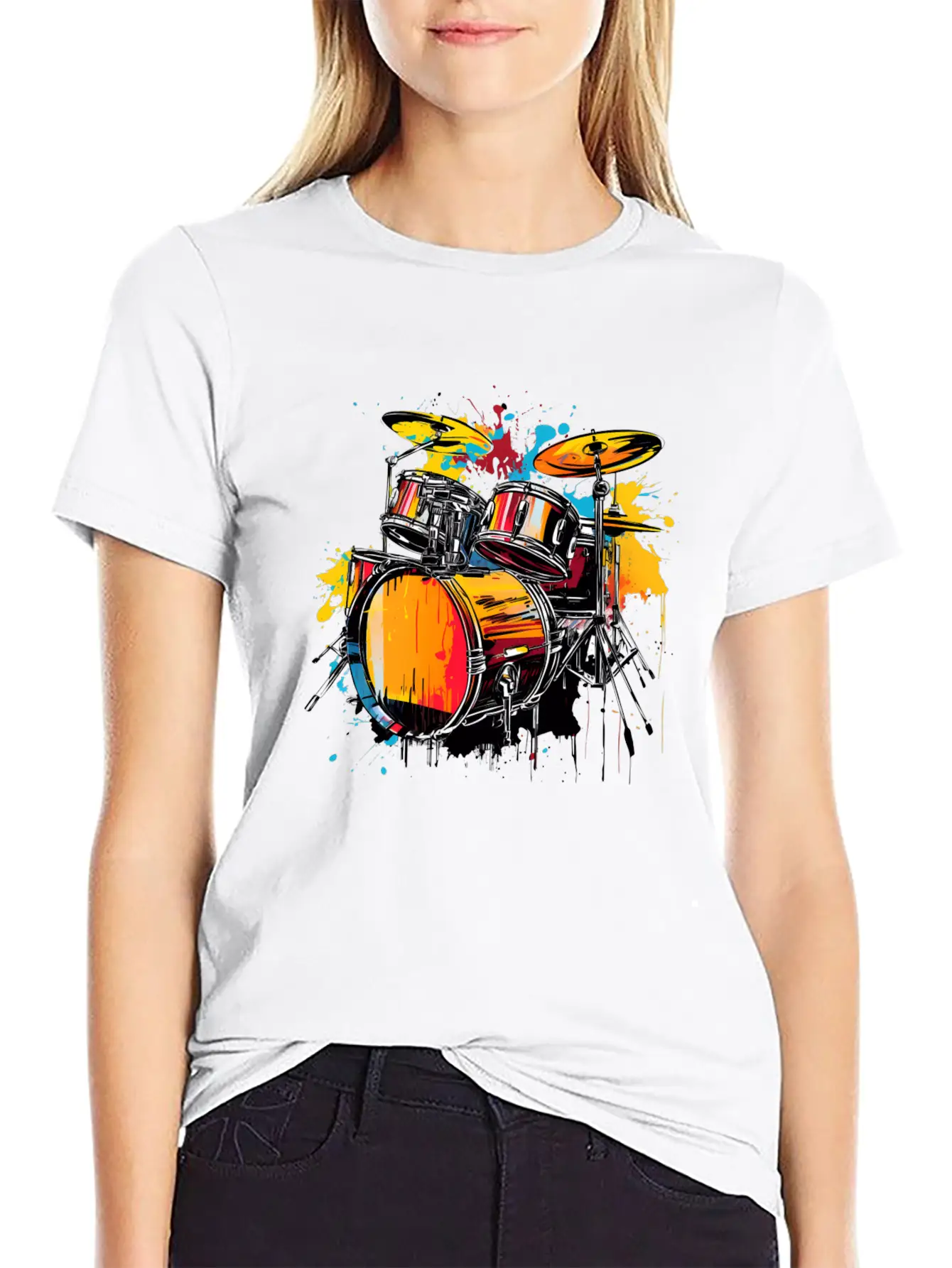 90s Drum In Vintage Style Classic Fit Graphic Tee For Daily Comfort – Unisex Cotton Shirt