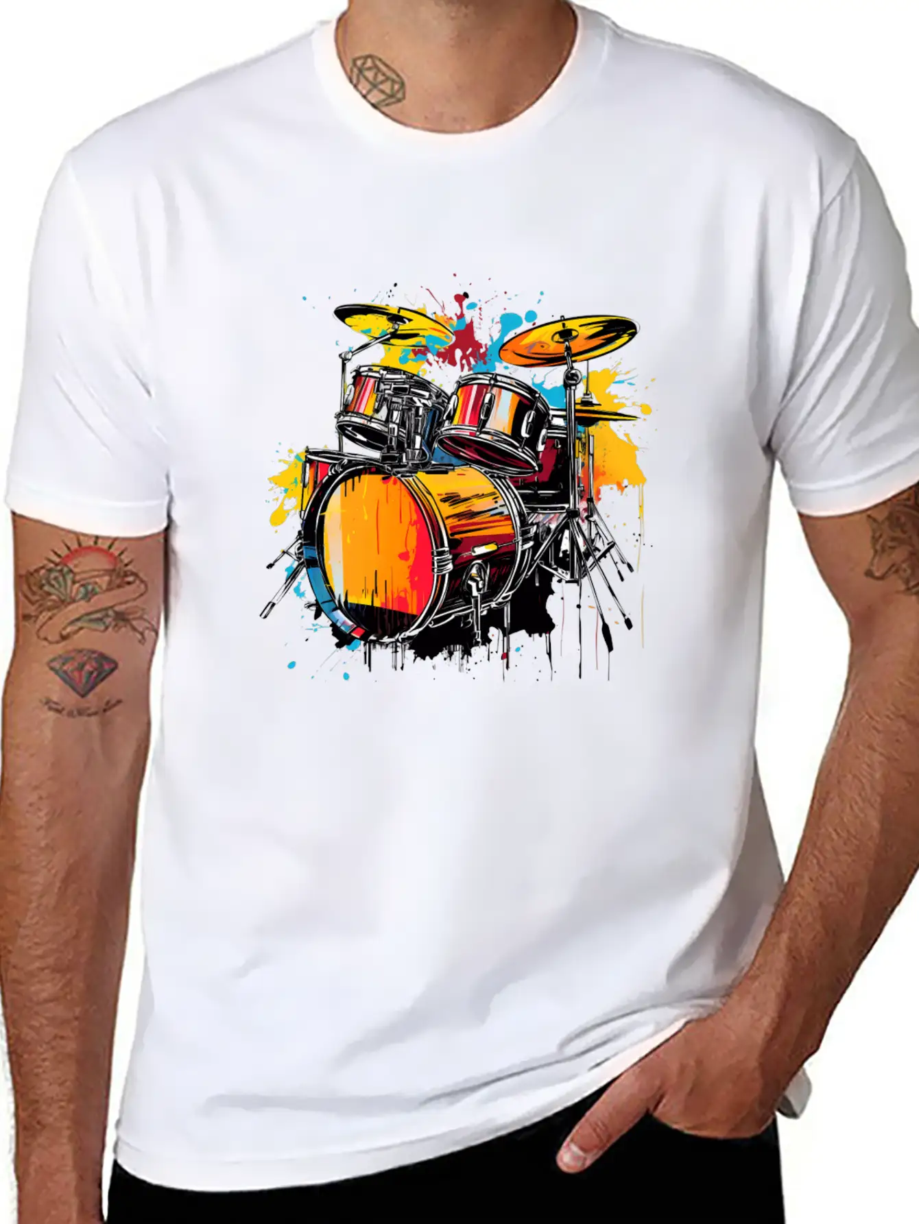 90s Drum In Vintage Style Classic Fit Graphic Tee For Daily Comfort – Unisex Cotton Shirt