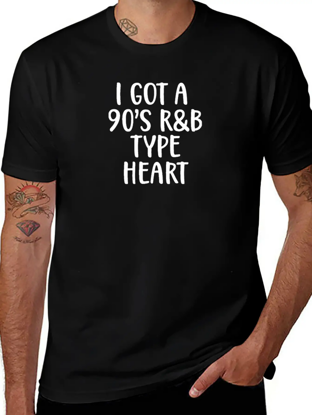 90s I Got A 90s R&B Type Heart Classic Crew Neck Graphic Tee – Everyday Minimal Look