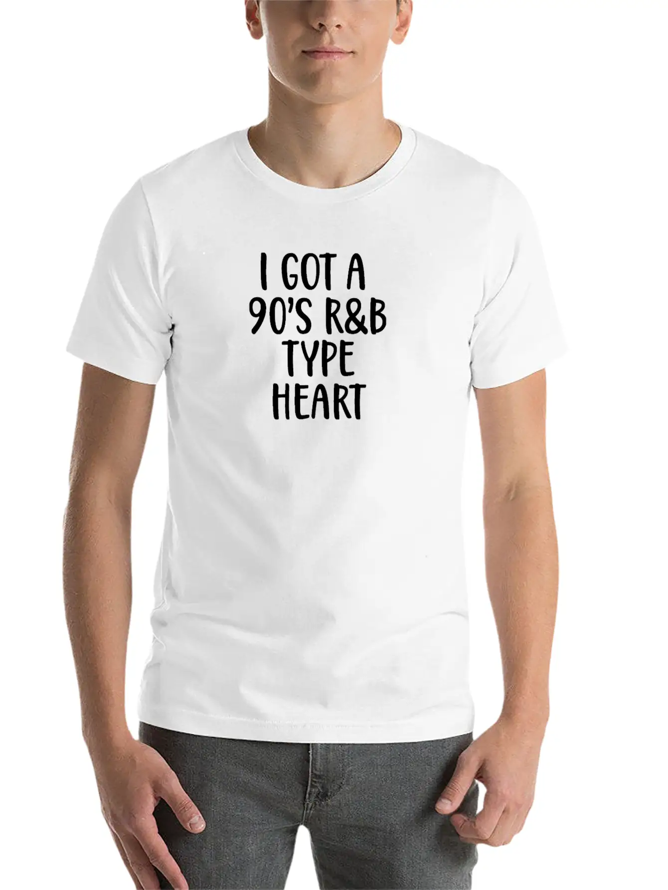 90s I Got A 90s R&B Type Heart Classic Crew Neck Graphic Tee – Everyday Minimal Look