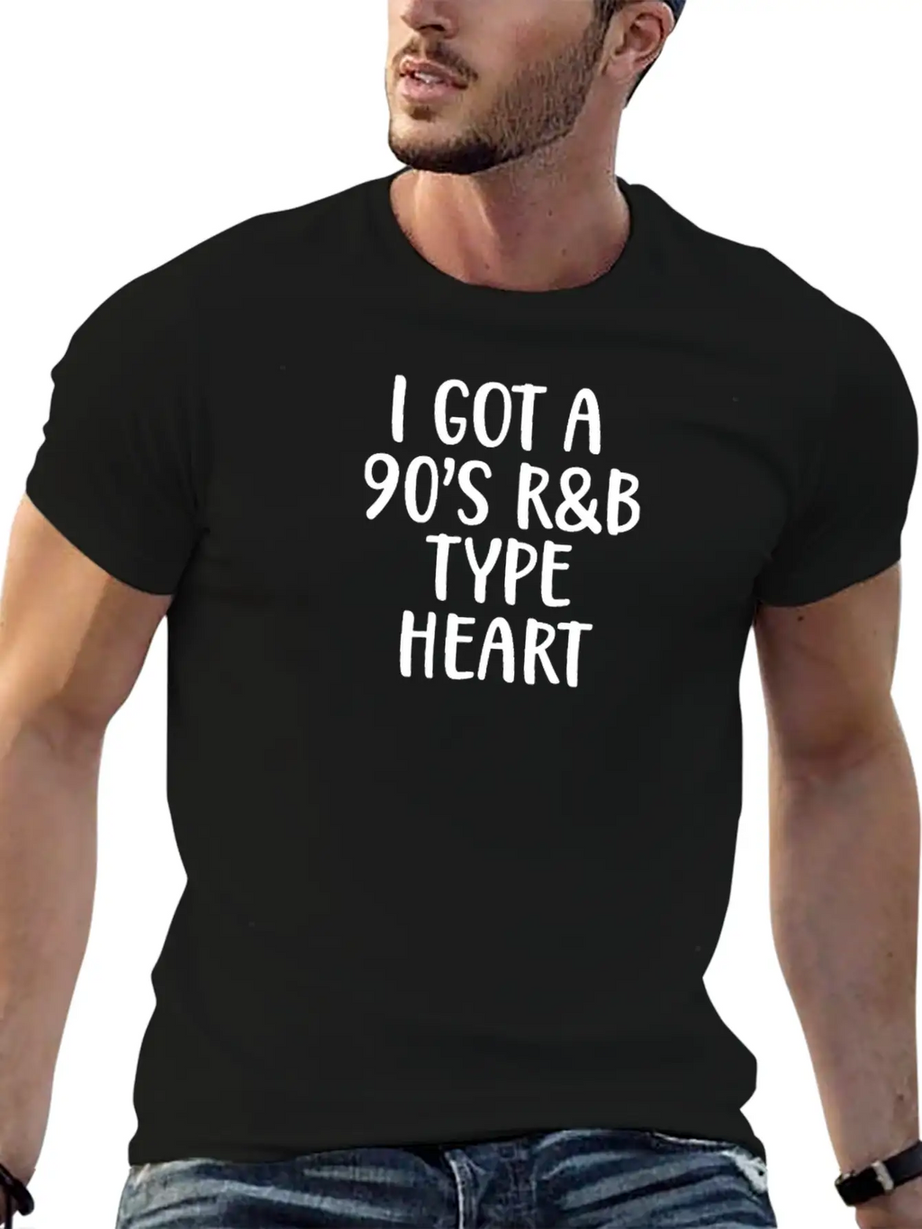 90s I Got A 90s R&B Type Heart Classic Crew Neck Graphic Tee – Everyday Minimal Look