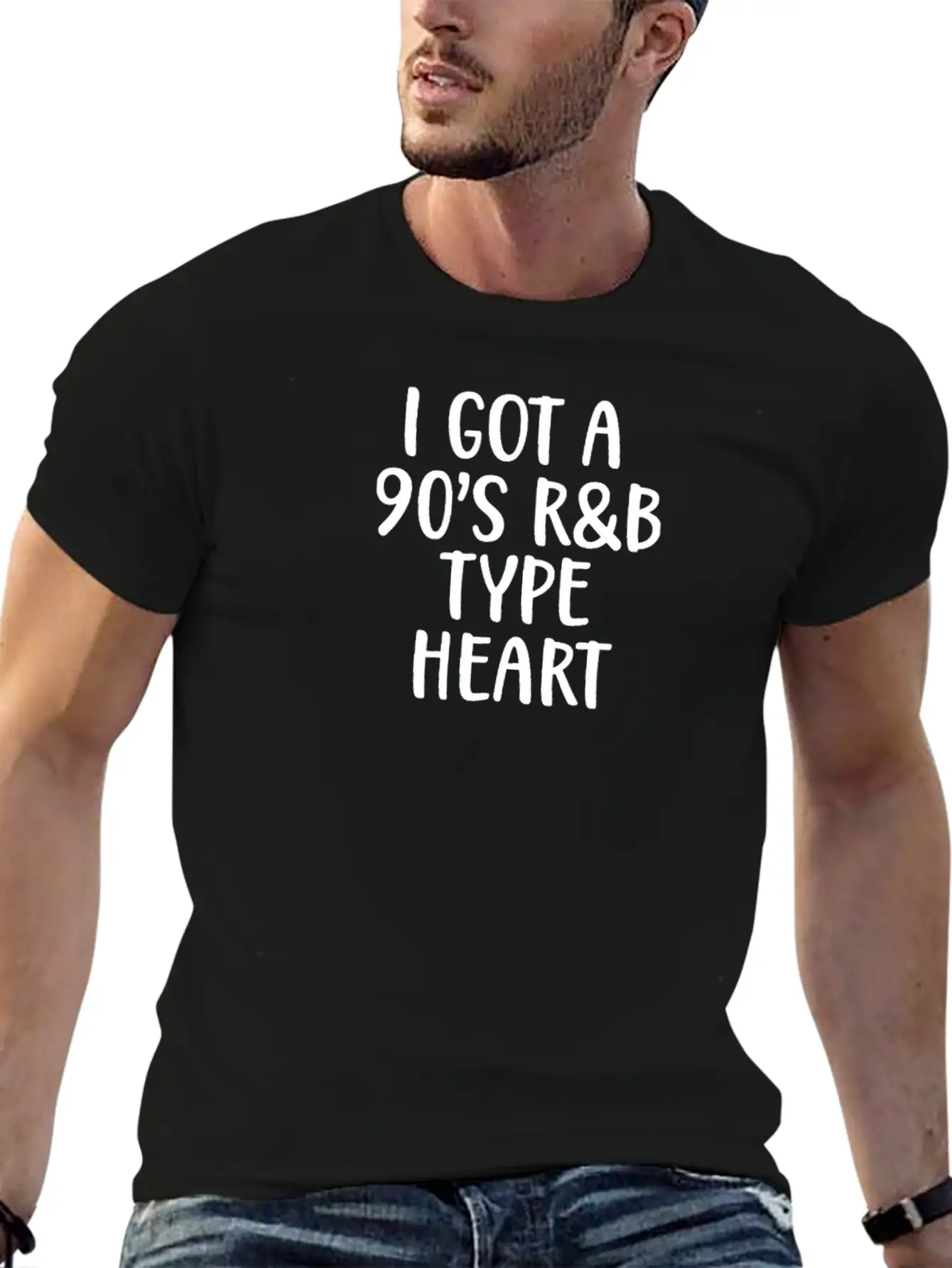 90s I Got A 90s R&B Type Heart Classic Crew Neck Graphic Tee – Everyday Minimal Look