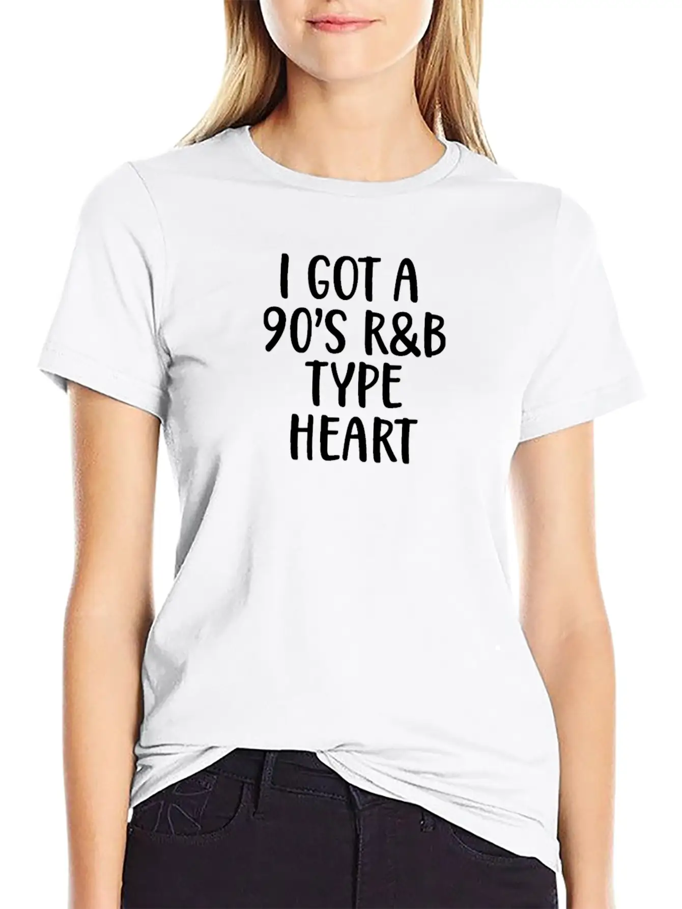 90s I Got A 90s R&B Type Heart Classic Crew Neck Graphic Tee – Everyday Minimal Look