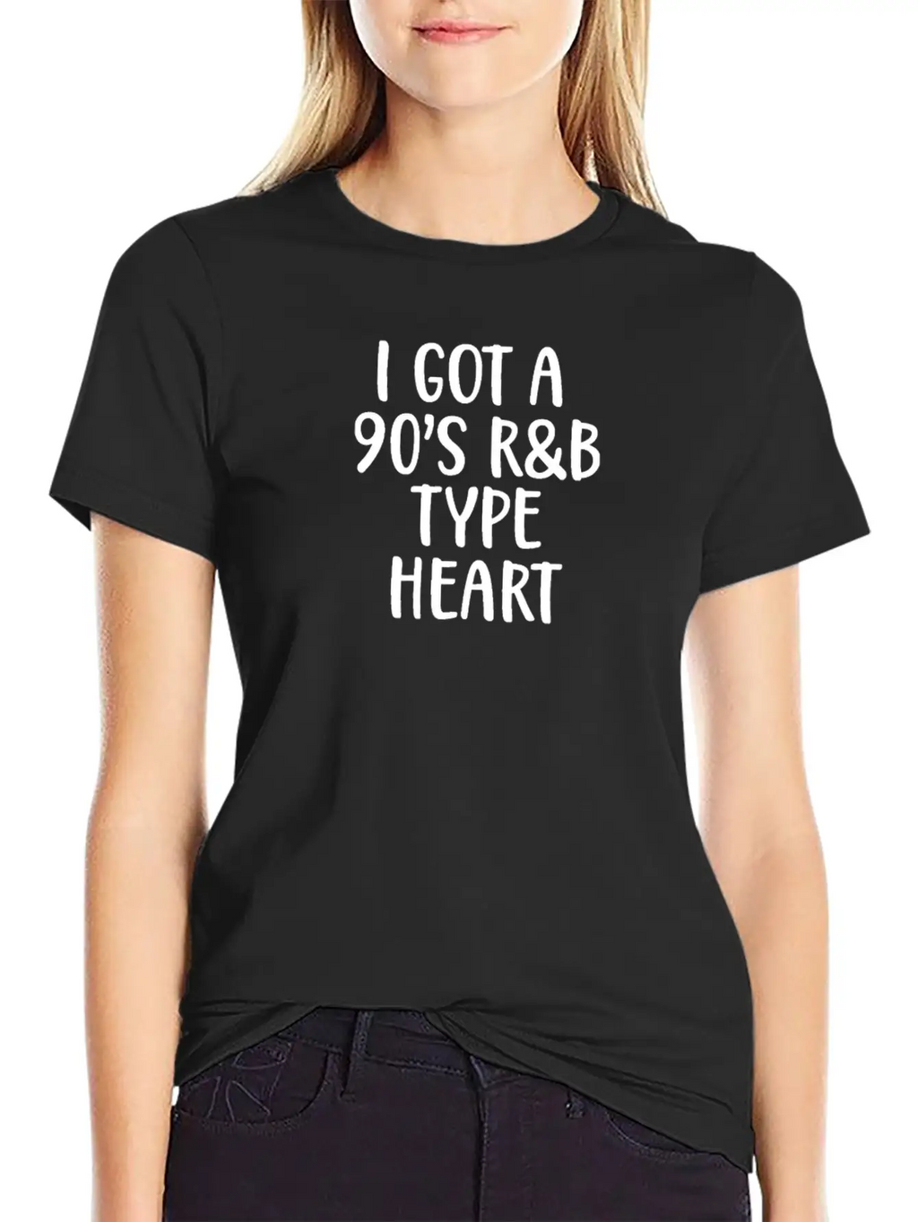 90s I Got A 90s R&B Type Heart Classic Crew Neck Graphic Tee – Everyday Minimal Look
