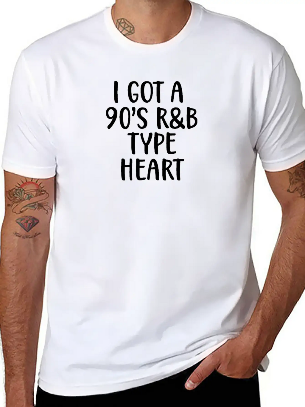 90s I Got A 90s R&B Type Heart Classic Crew Neck Graphic Tee – Everyday Minimal Look