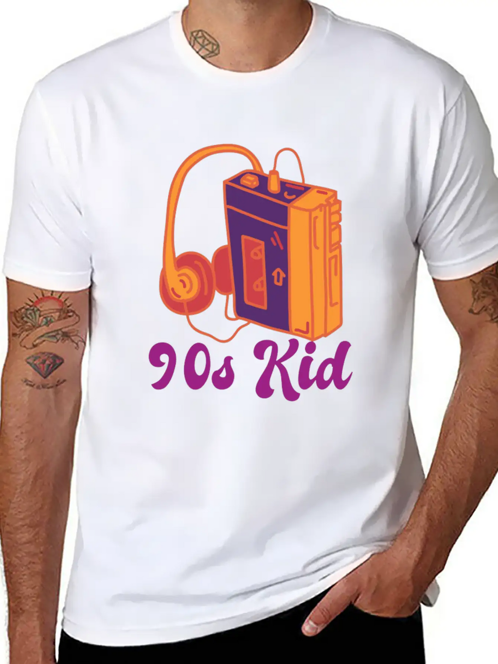90s Kid Cassette Classic Crew Neck Graphic Tee – Everyday Minimal Look