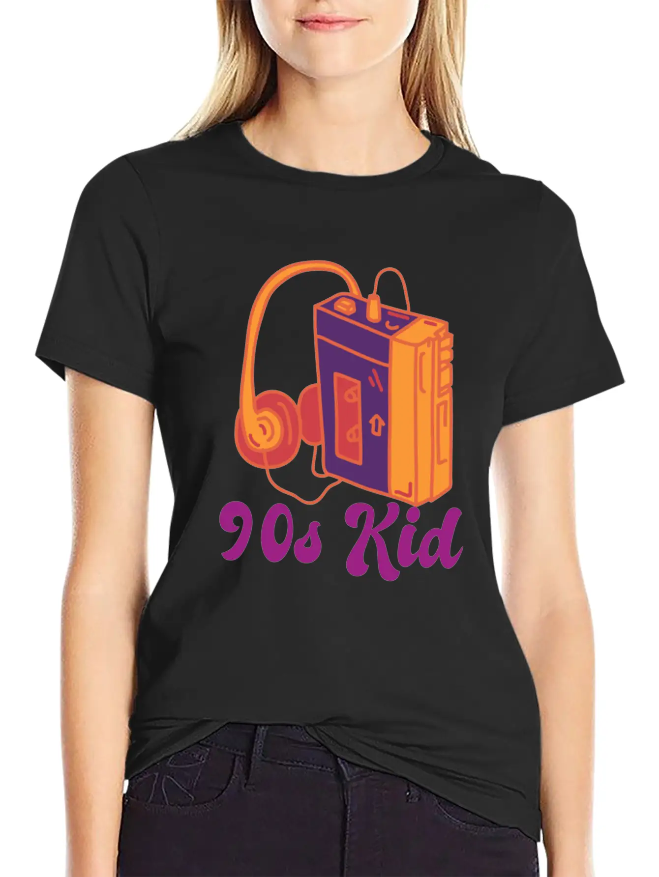 90s Kid Cassette Classic Crew Neck Graphic Tee – Everyday Minimal Look