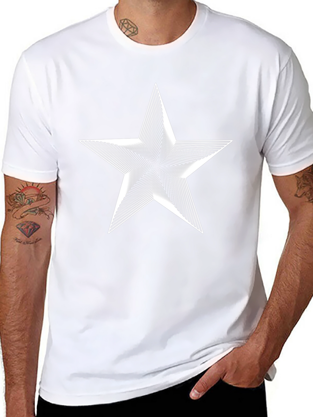 Abstract Star Graphic Black T-Shirt