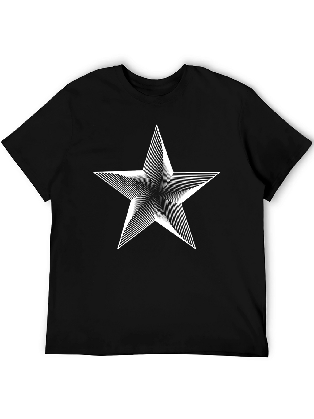 Abstract Star Graphic Black T-Shirt