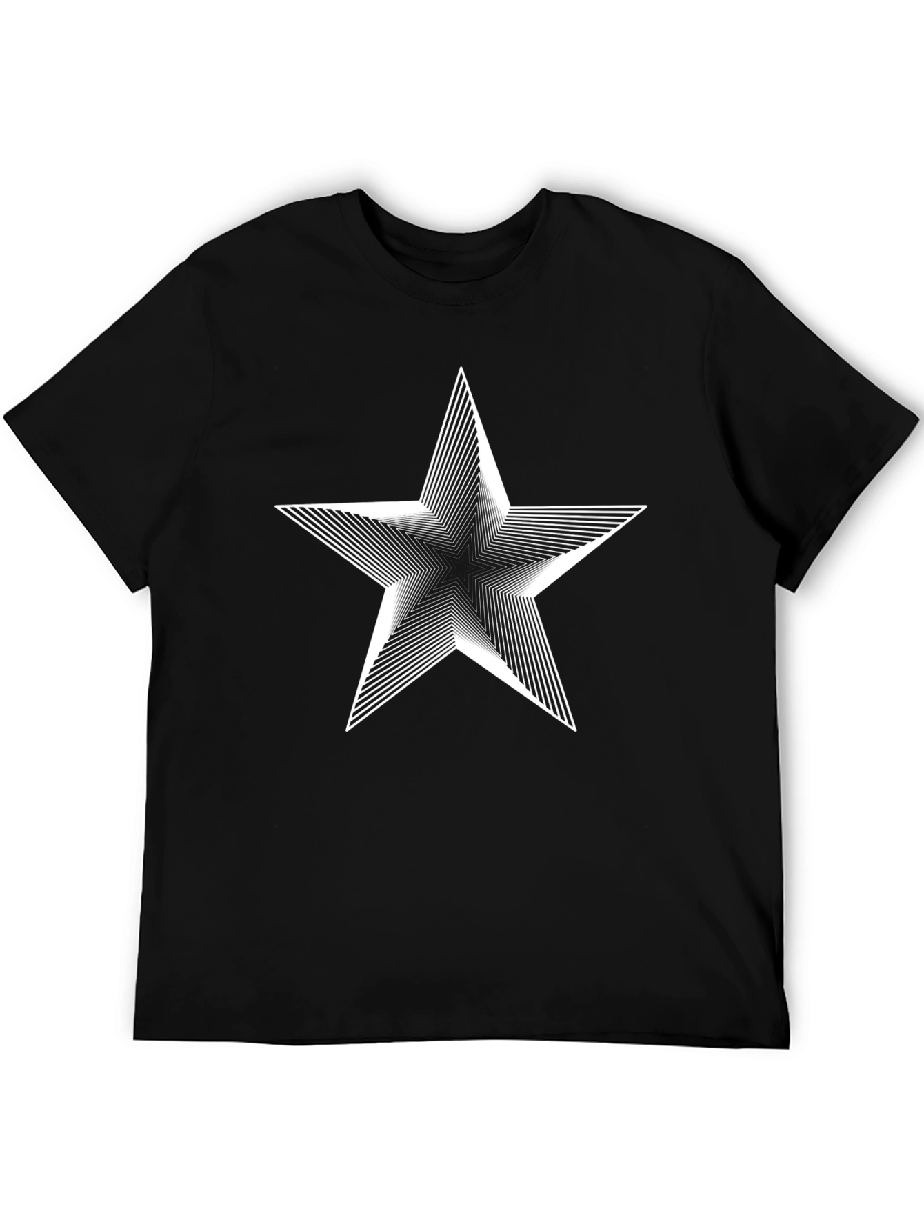 Abstract Star Graphic Black T-Shirt
