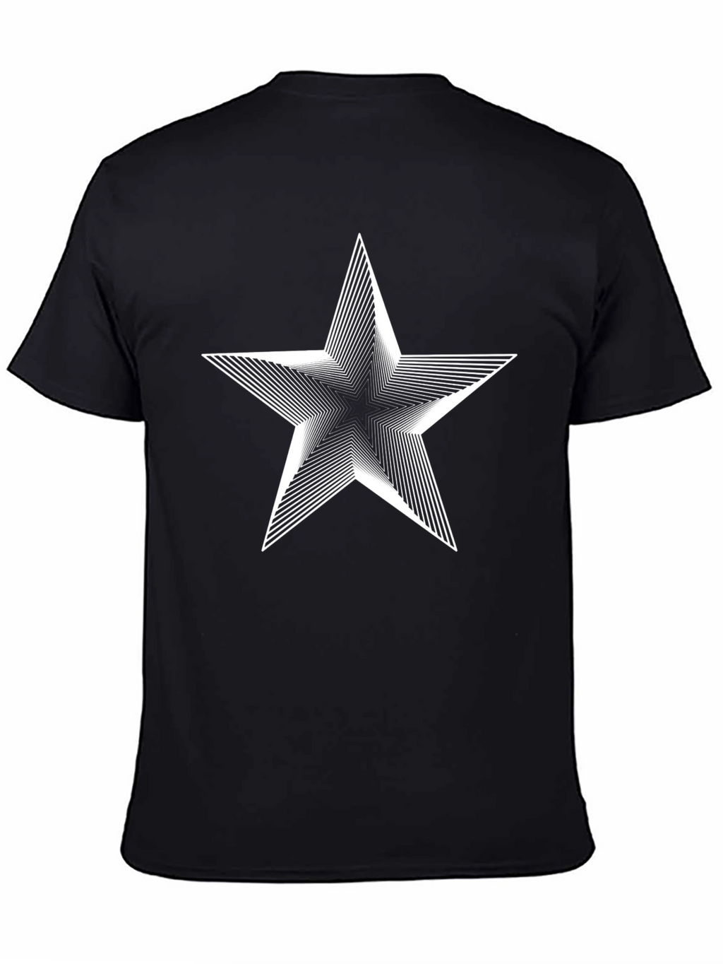 Abstract Star Graphic Black T-Shirt