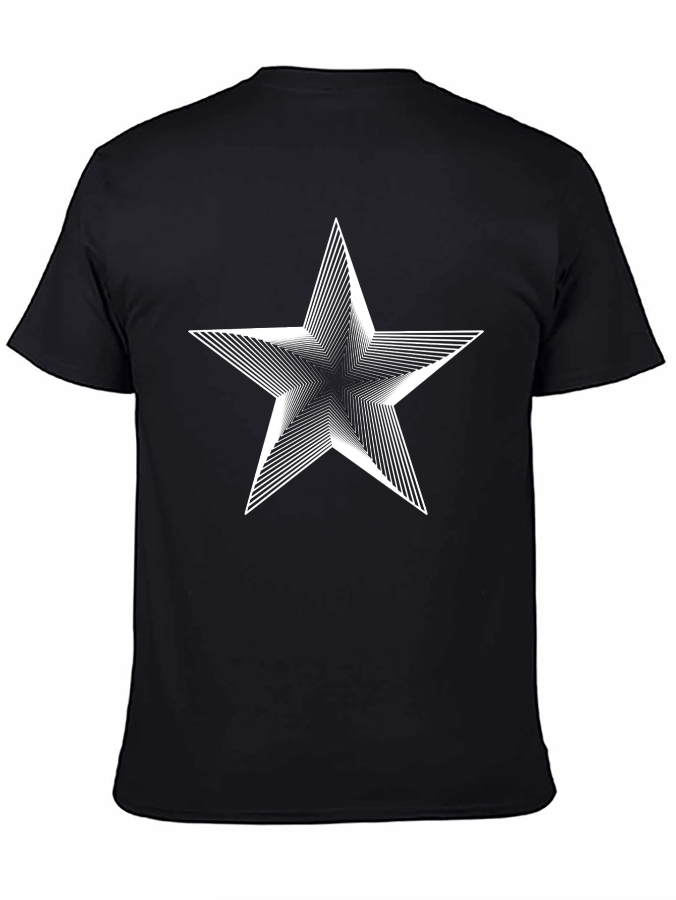 Abstract Star Graphic Black T-Shirt