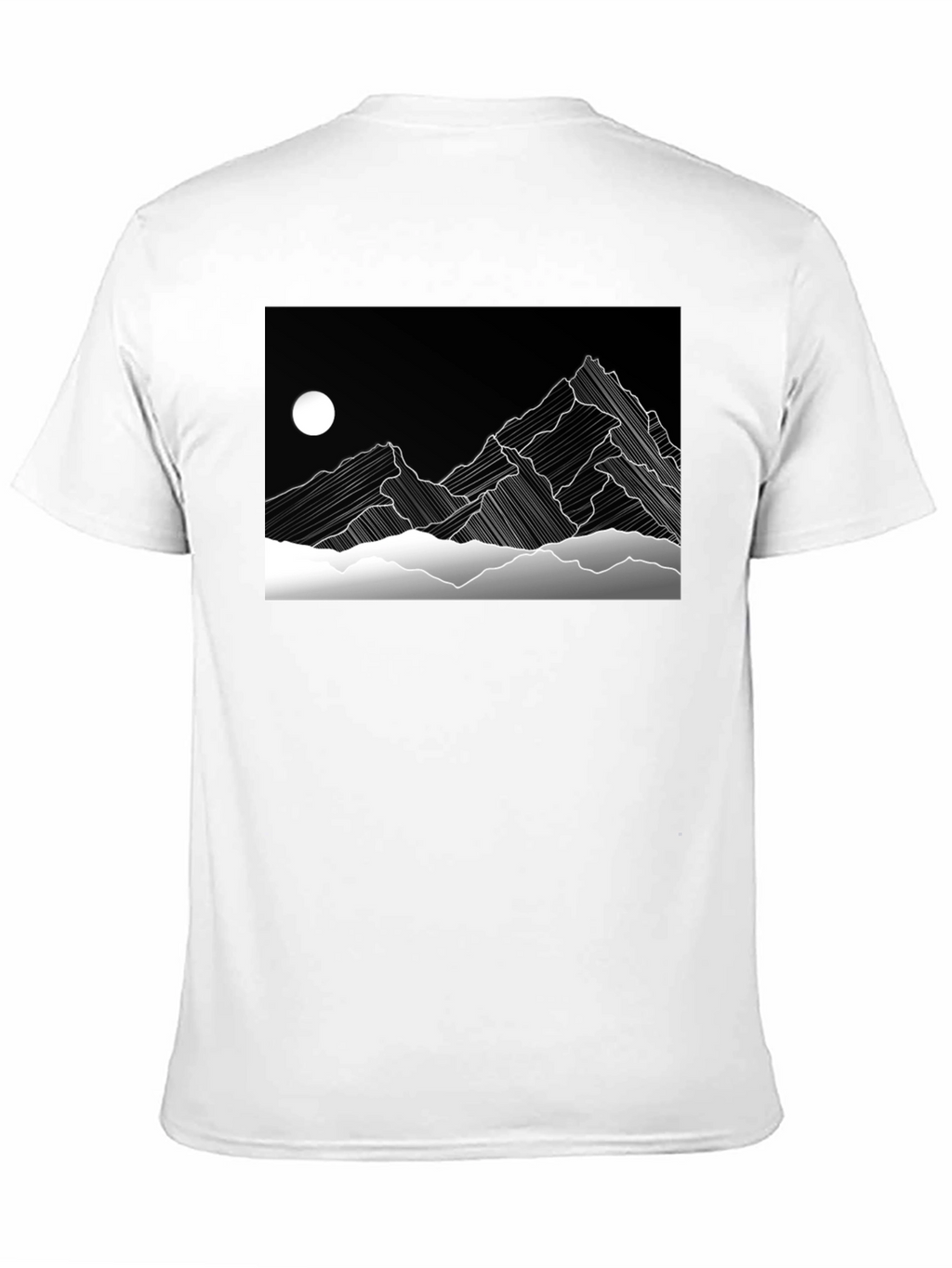 Abstract Mountain Graphic Black T-Shirt