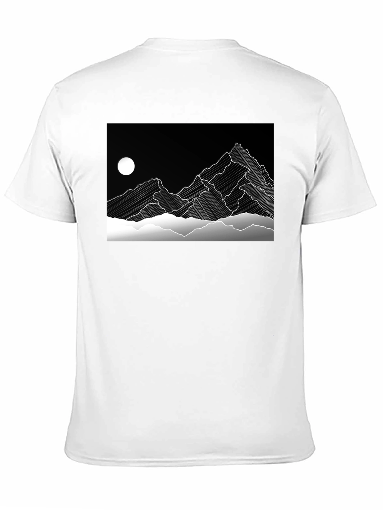 Abstract Mountain Graphic Black T-Shirt