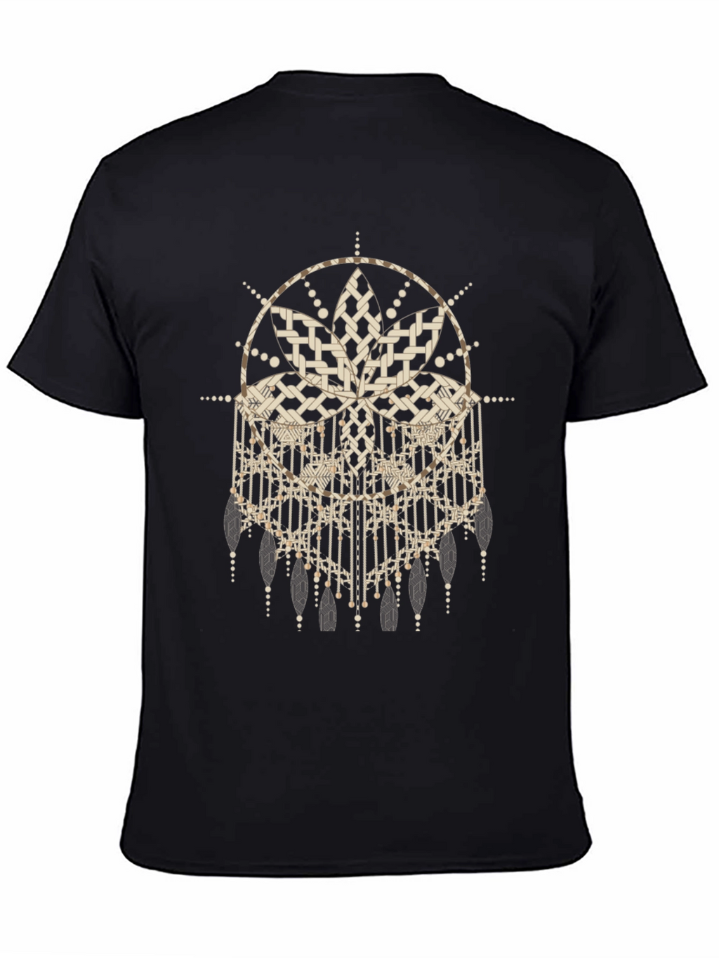 Abstract Dreamcatcher Graphic Black Tee