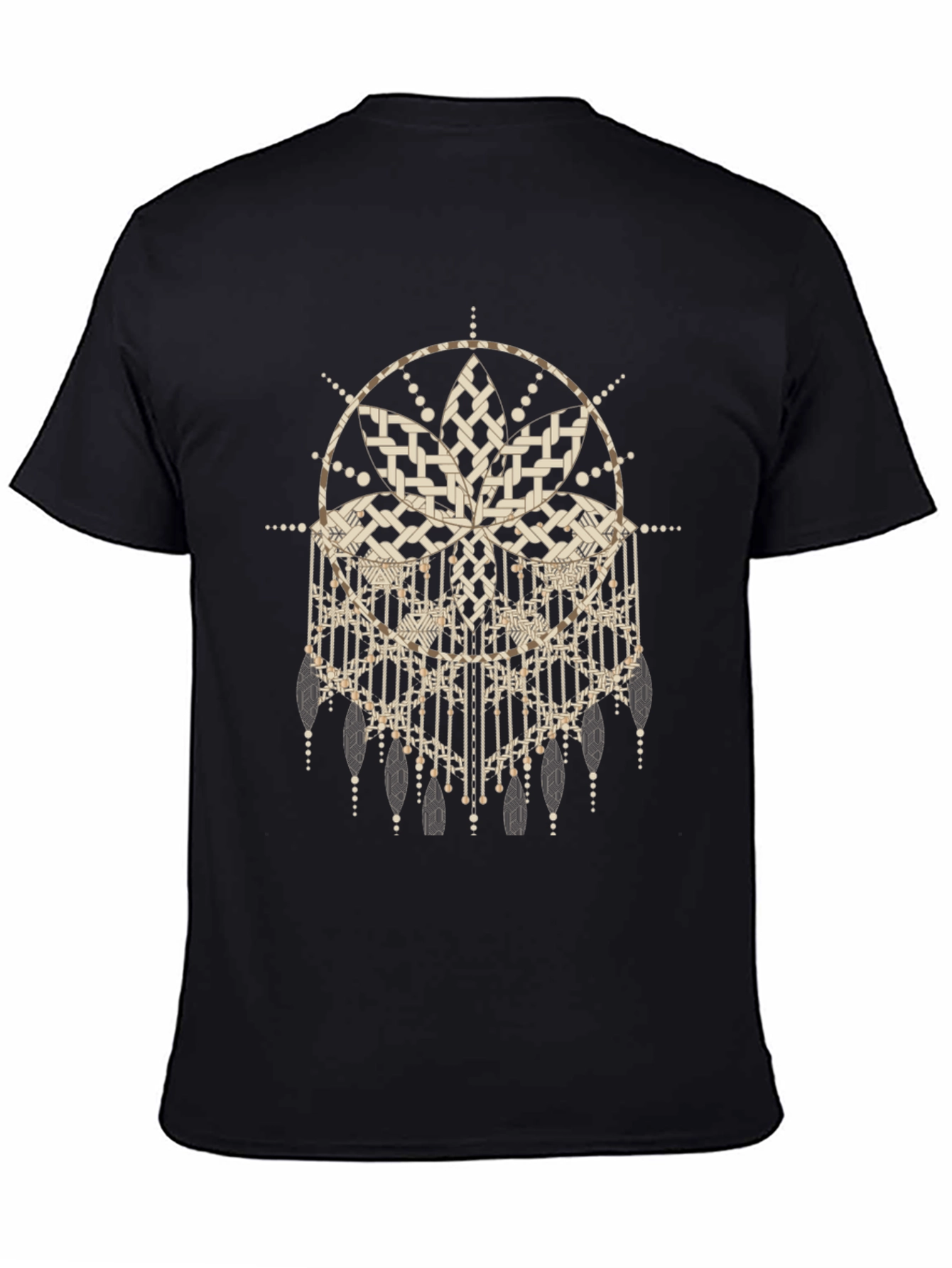 Abstract Dreamcatcher Graphic Black Tee