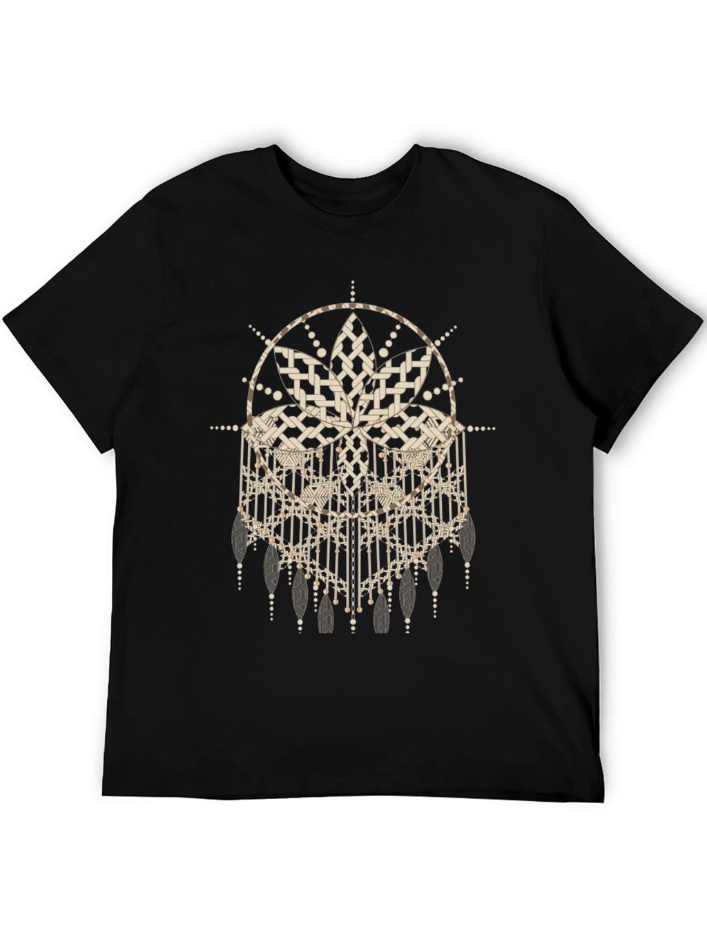 Abstract Dreamcatcher Graphic Black Tee