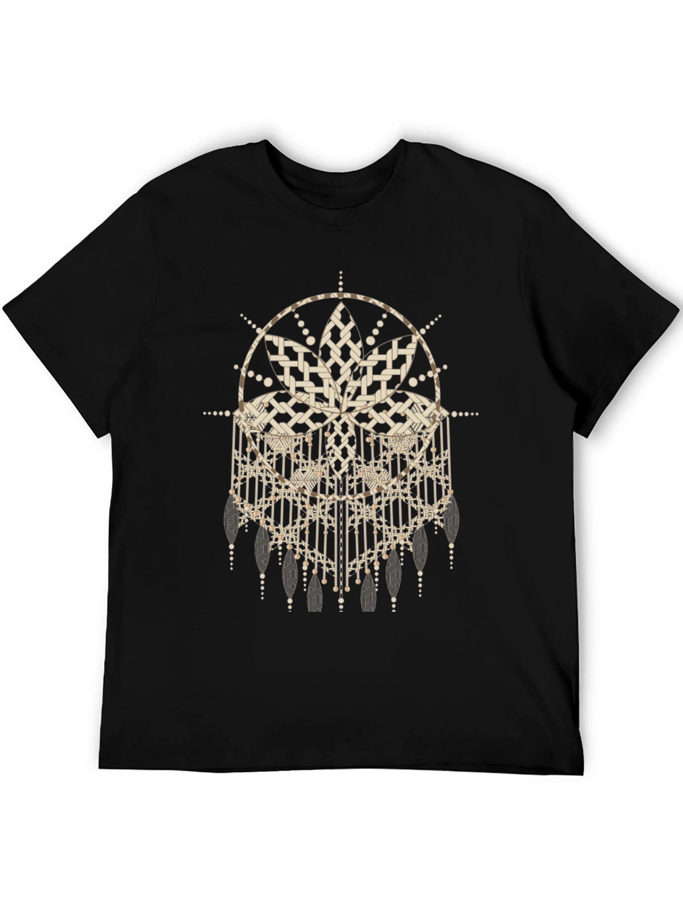 Abstract Dreamcatcher Graphic Black Tee