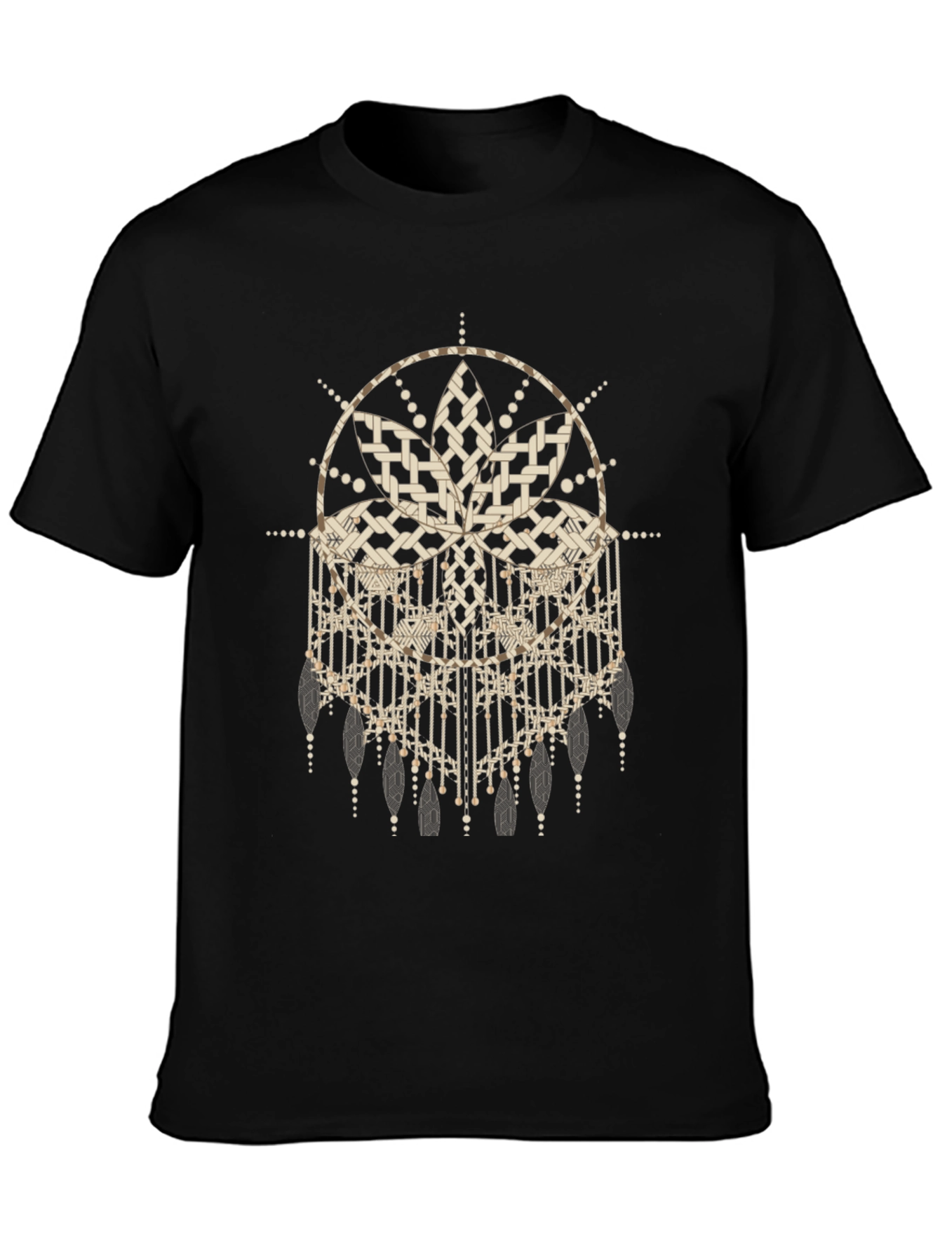 Abstract Dreamcatcher Graphic Black Tee