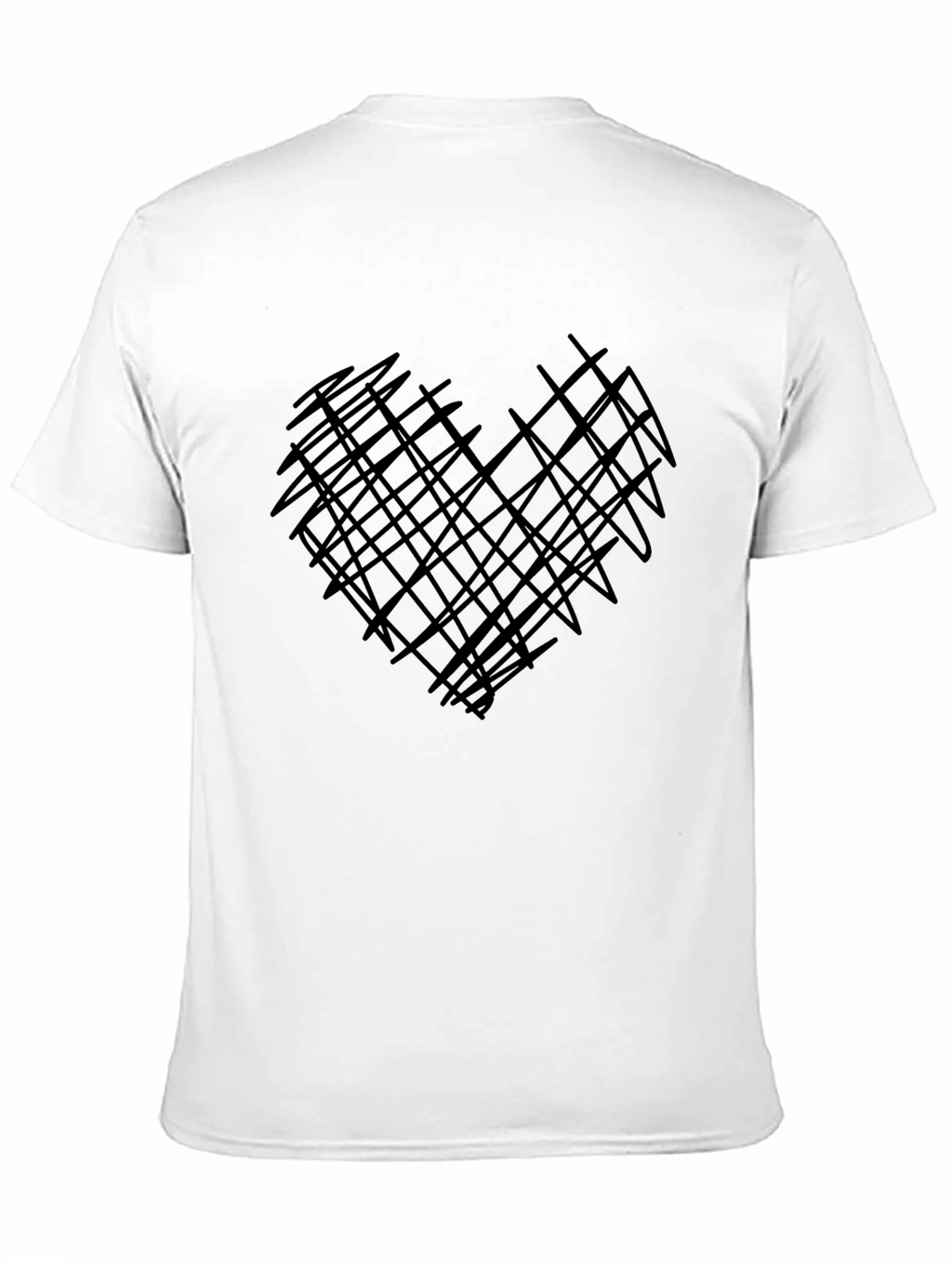 Abstract Heart Graphic Mens Black Tee