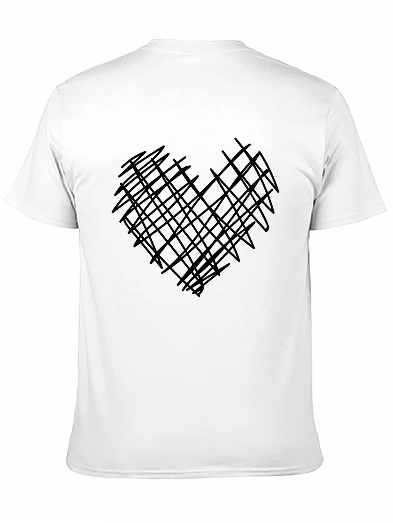 Abstract Heart Graphic Mens Black Tee