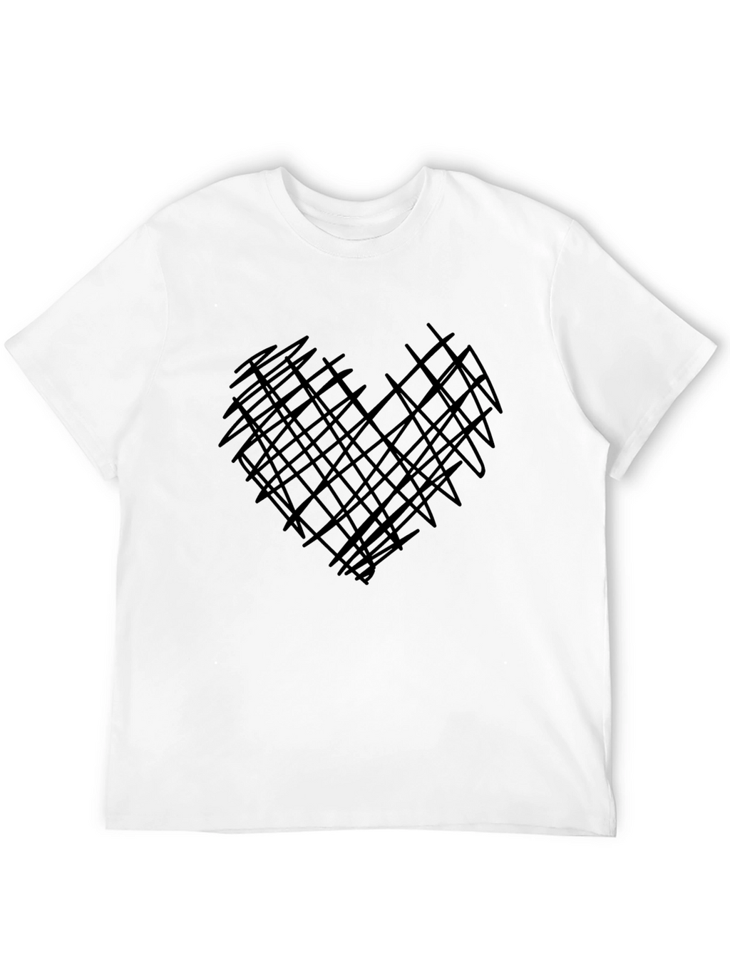 Abstract Heart Graphic Mens Black Tee