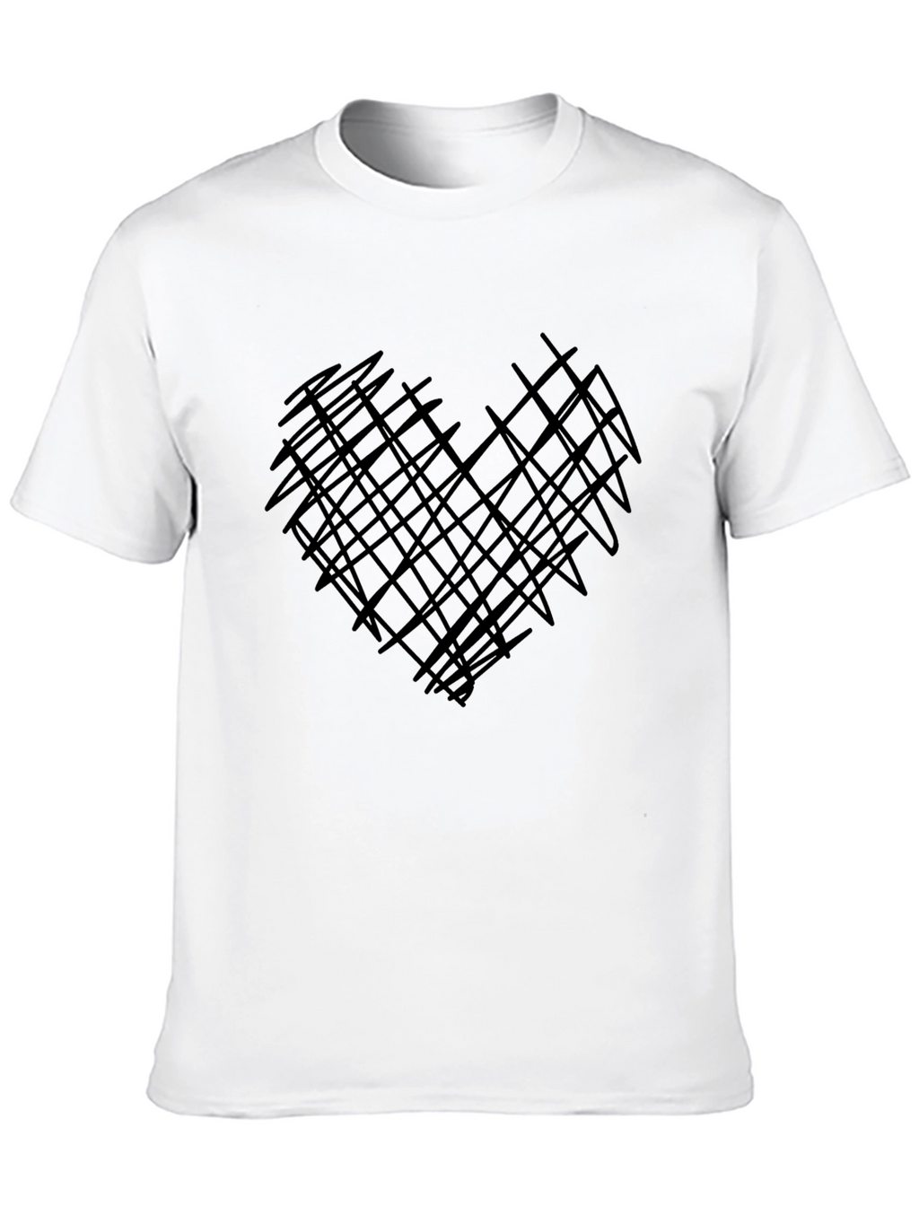 Abstract Heart Graphic Mens Black Tee