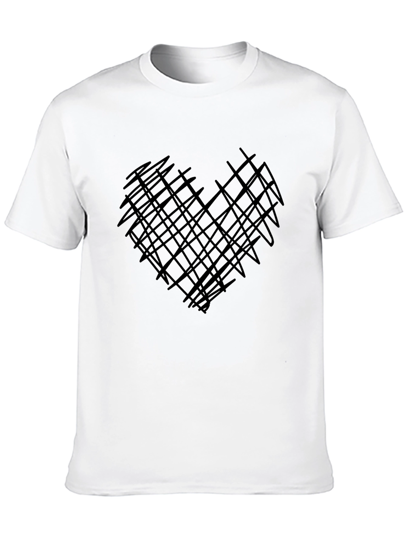 Abstract Heart Graphic Mens Black Tee