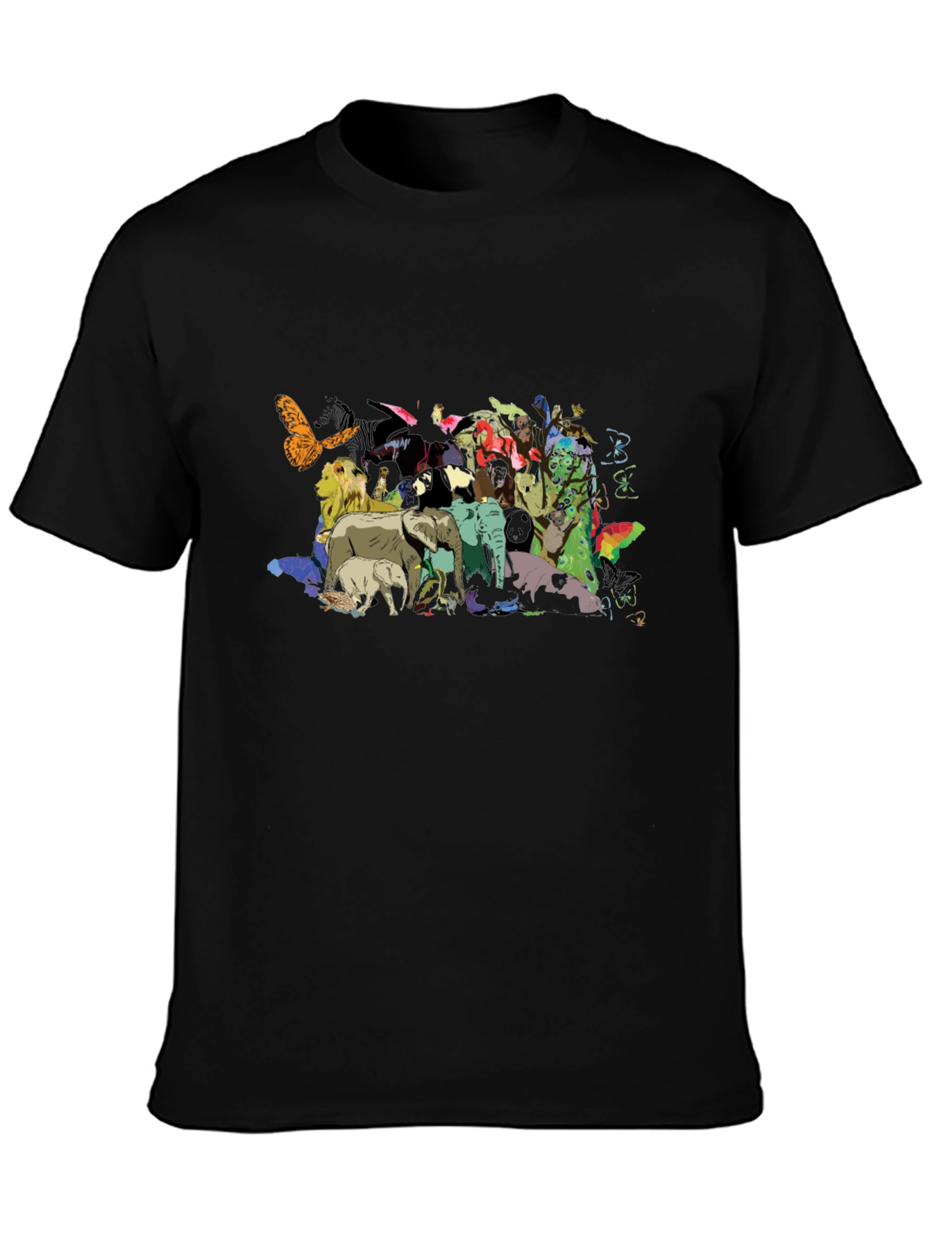 Animal Kingdom Graphic Black T-Shirt