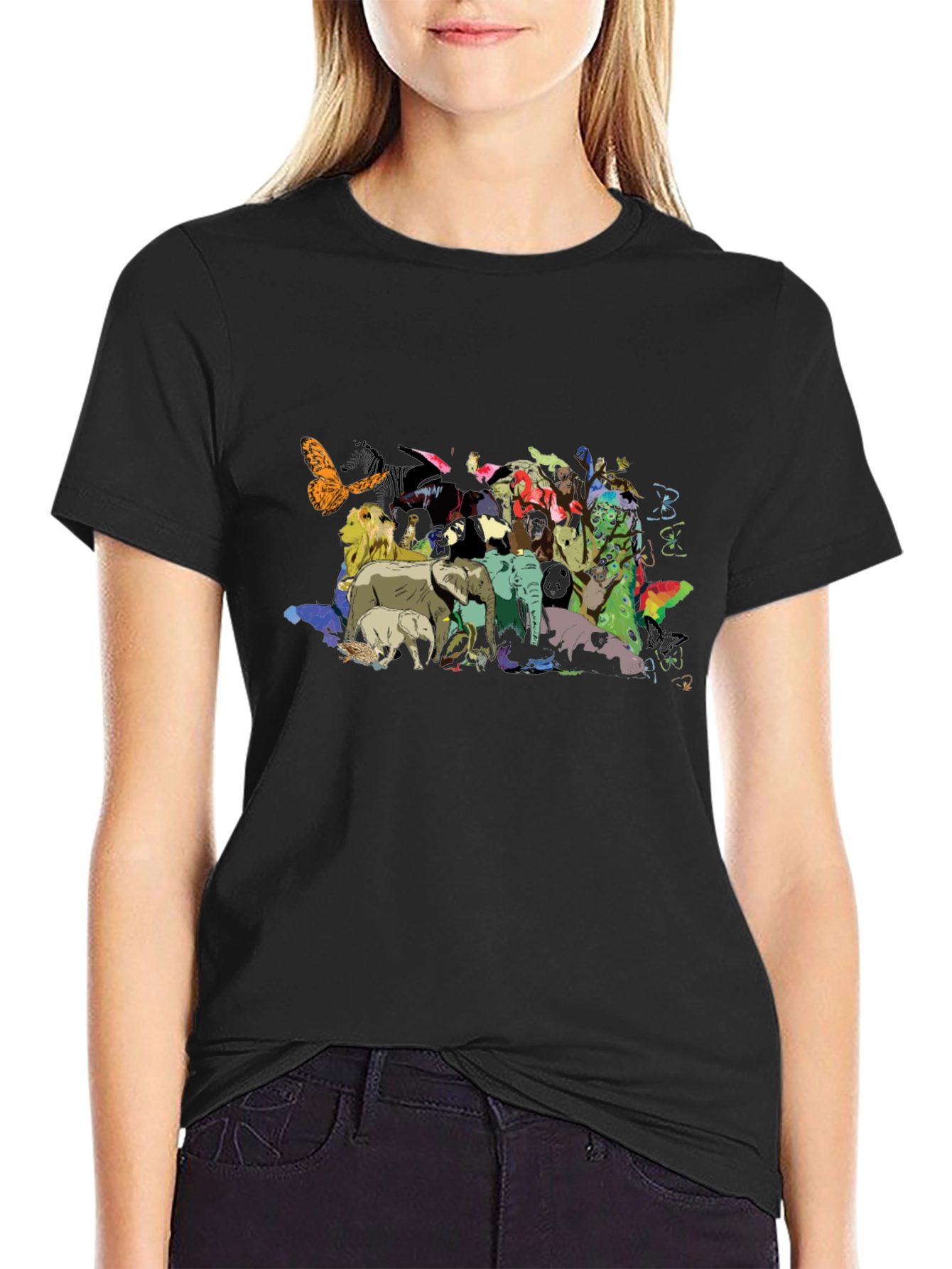 Animal Kingdom Graphic Black T-Shirt