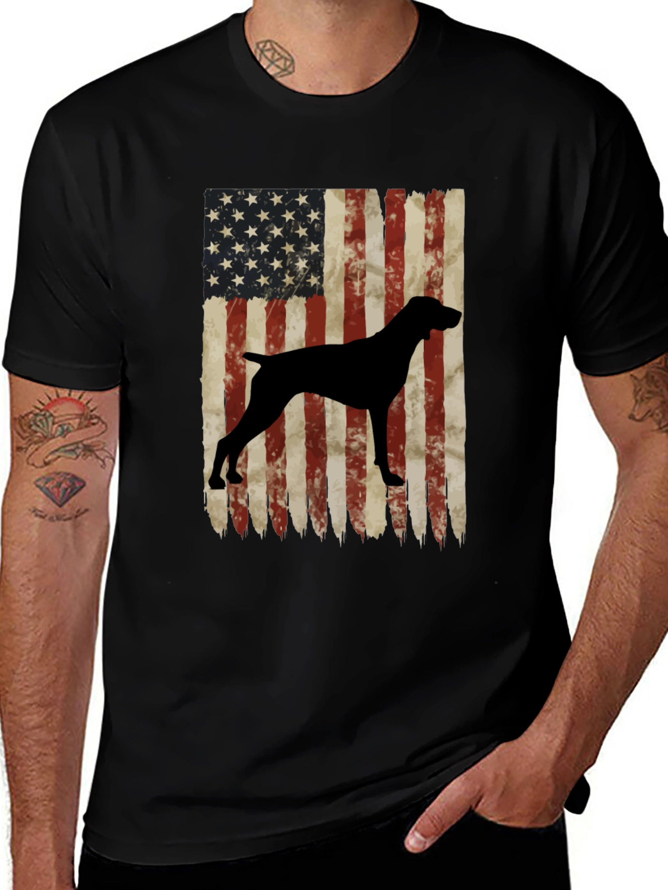 American Flag German Shorthaired Pointer T-Shirt