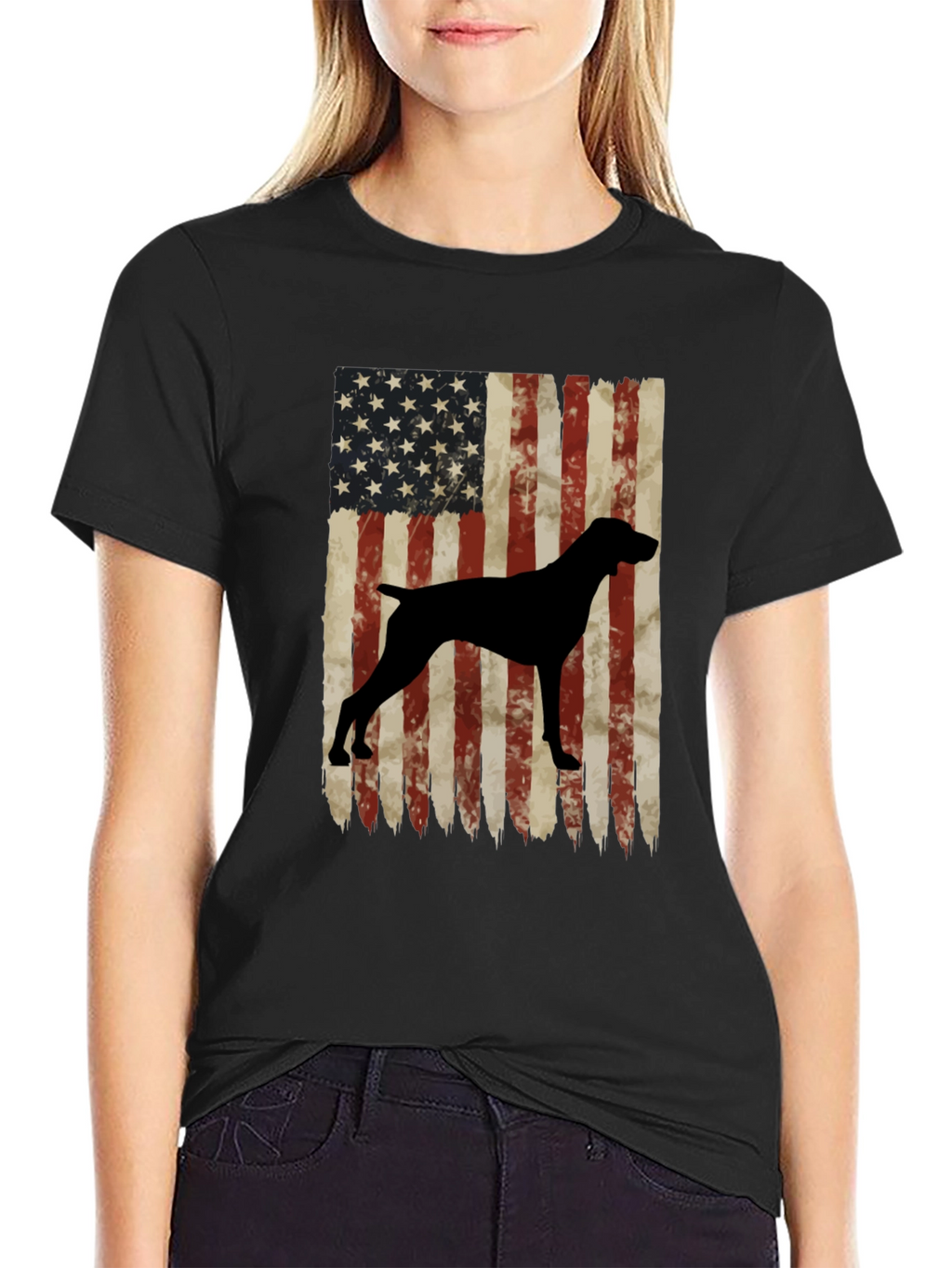 American Flag German Shorthaired Pointer T-Shirt