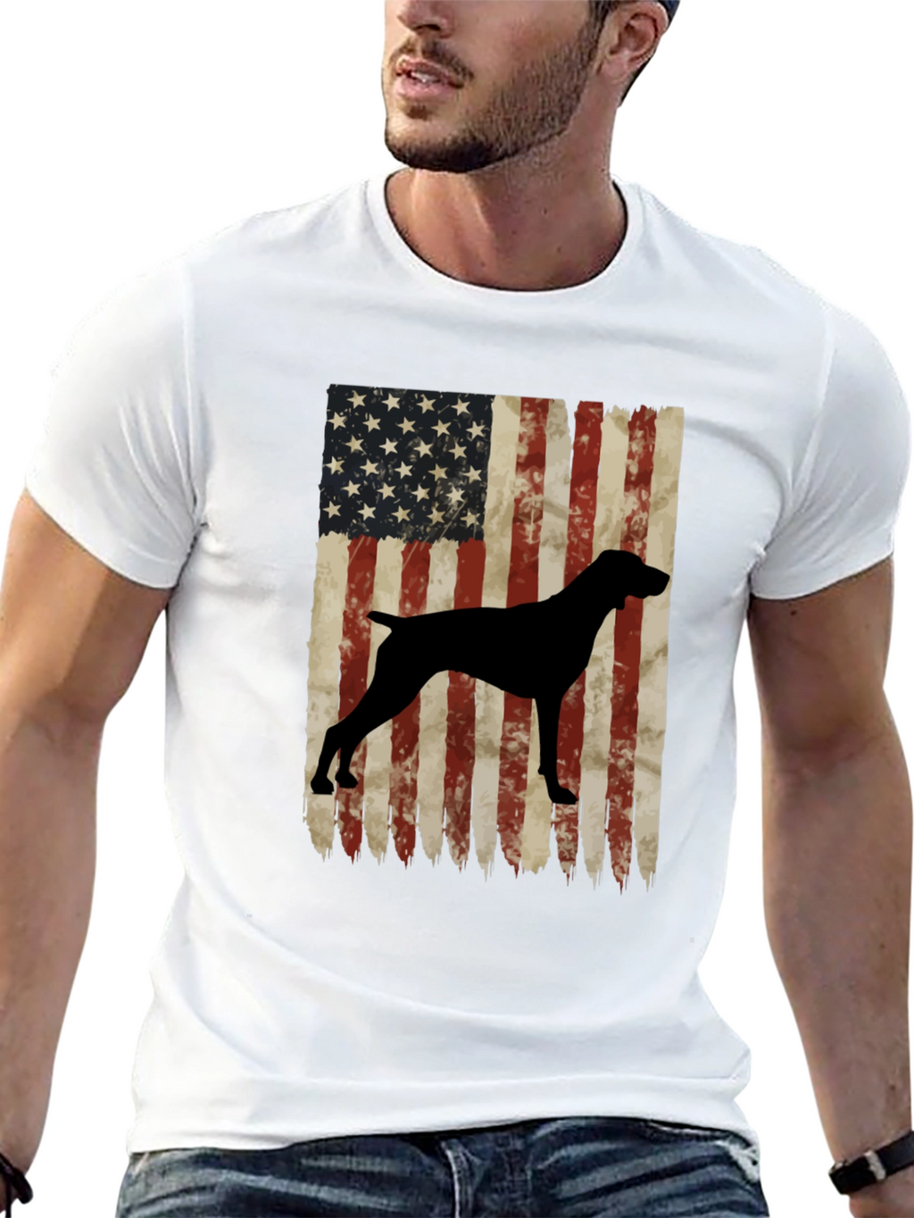 American Flag German Shorthaired Pointer T-Shirt