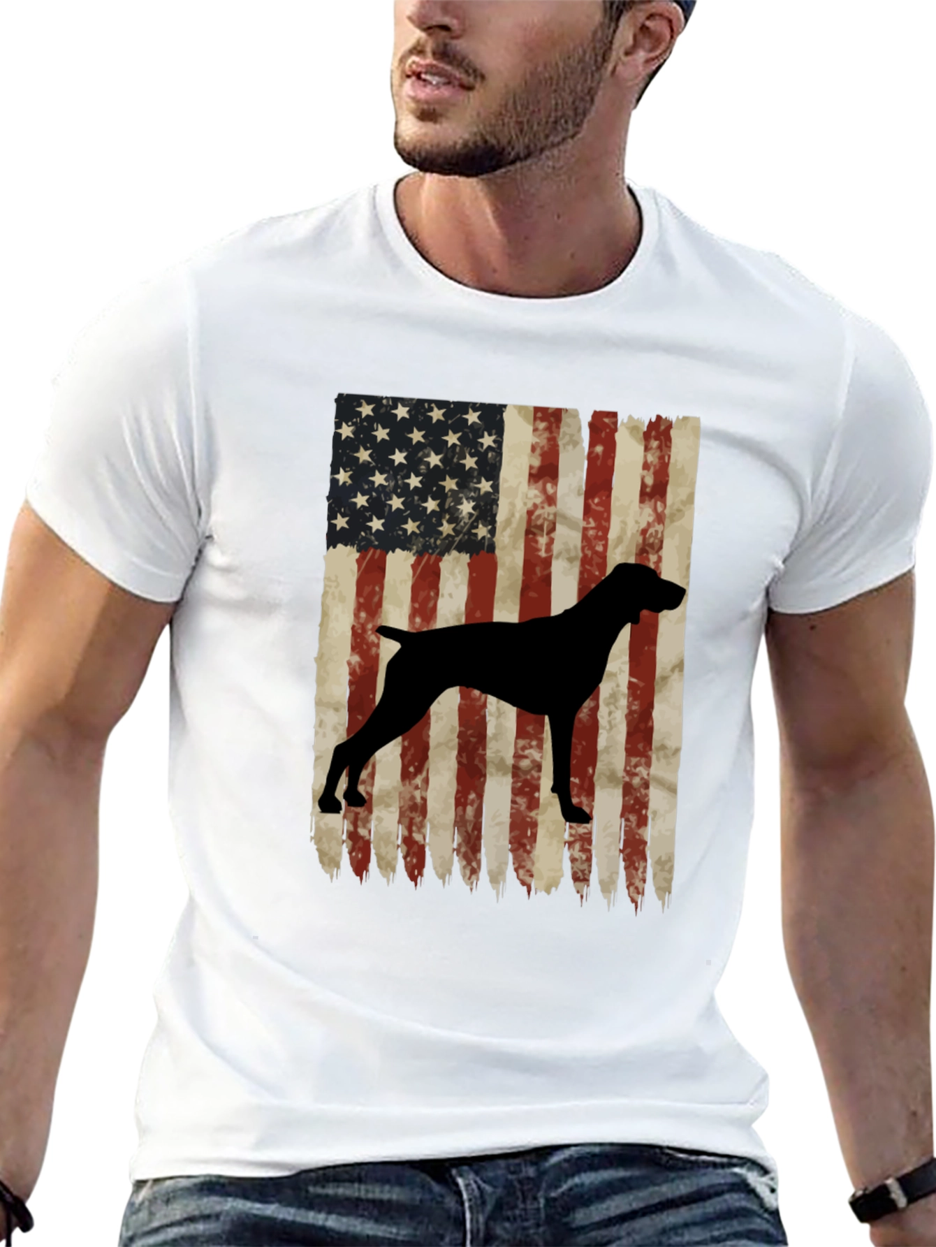 American Flag German Shorthaired Pointer T-Shirt