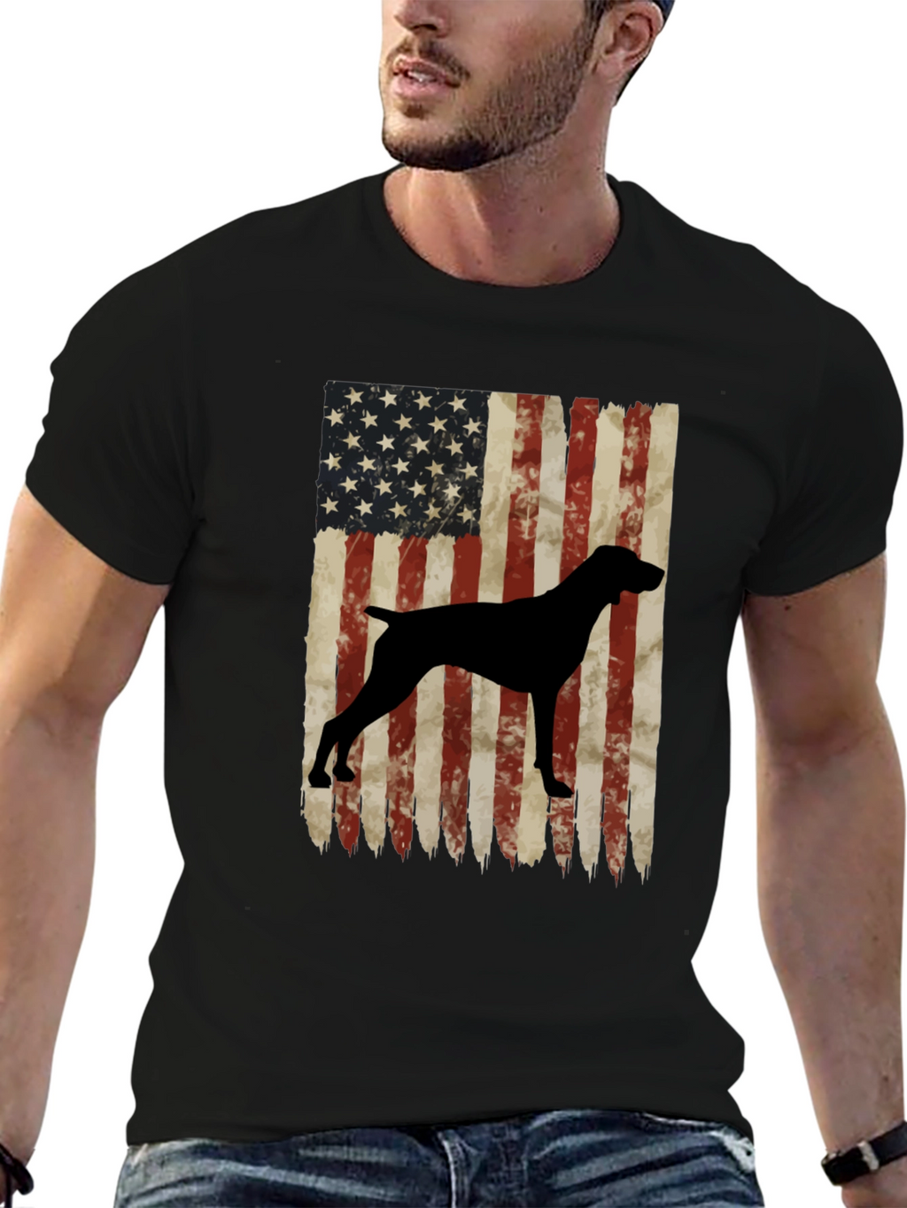 American Flag German Shorthaired Pointer T-Shirt