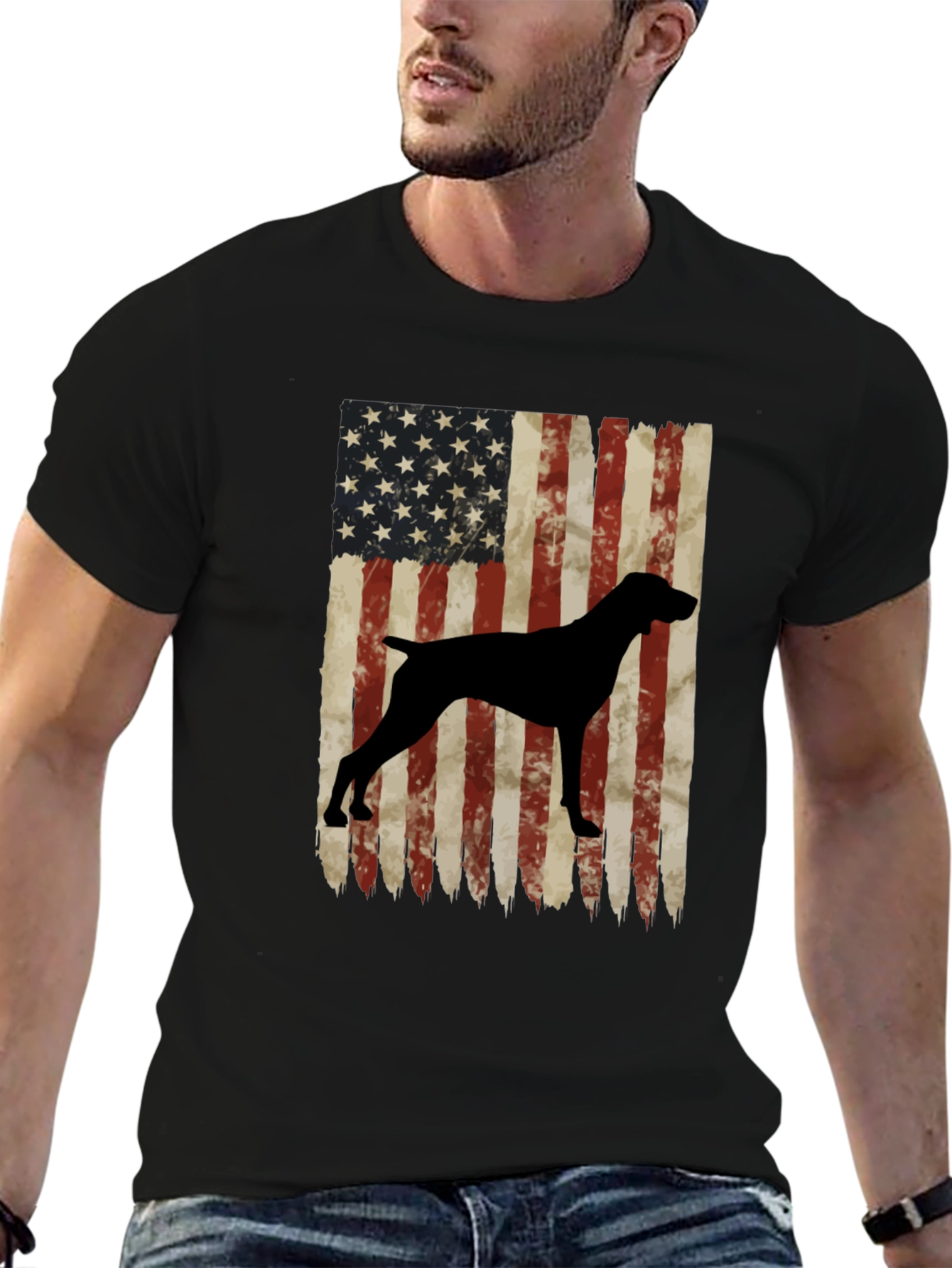 American Flag German Shorthaired Pointer T-Shirt