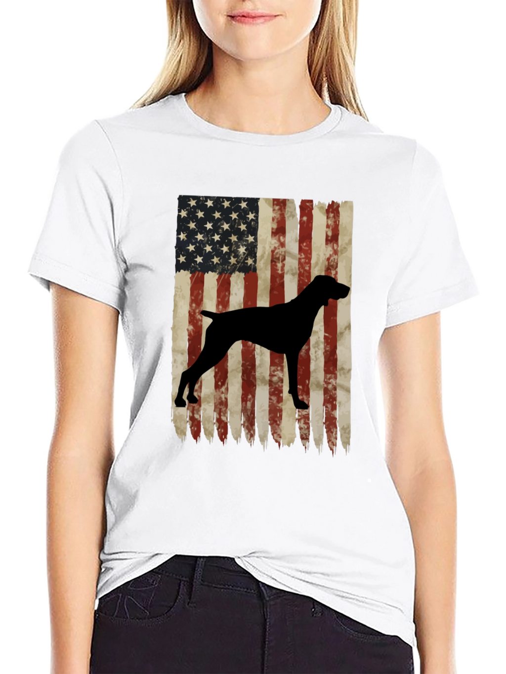American Flag German Shorthaired Pointer T-Shirt