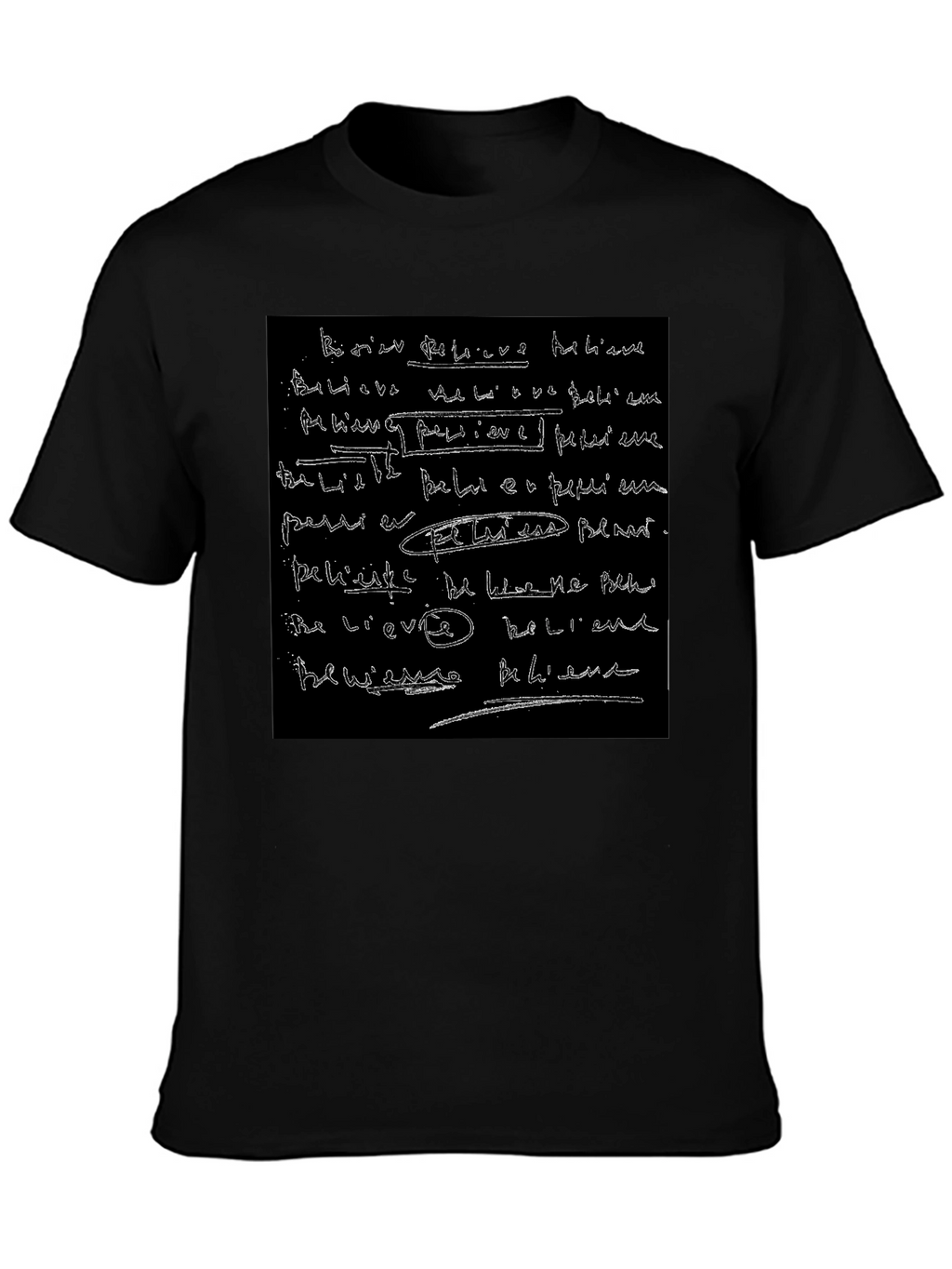 Abstract Script Black T-Shirt