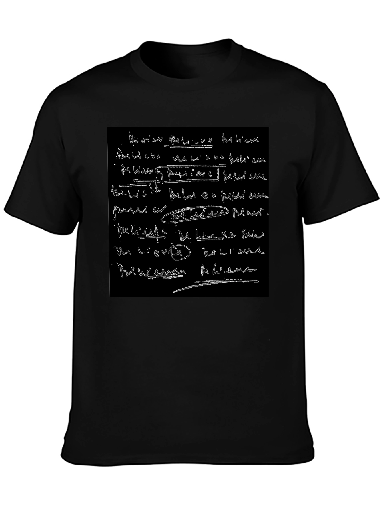 Abstract Script Black T-Shirt
