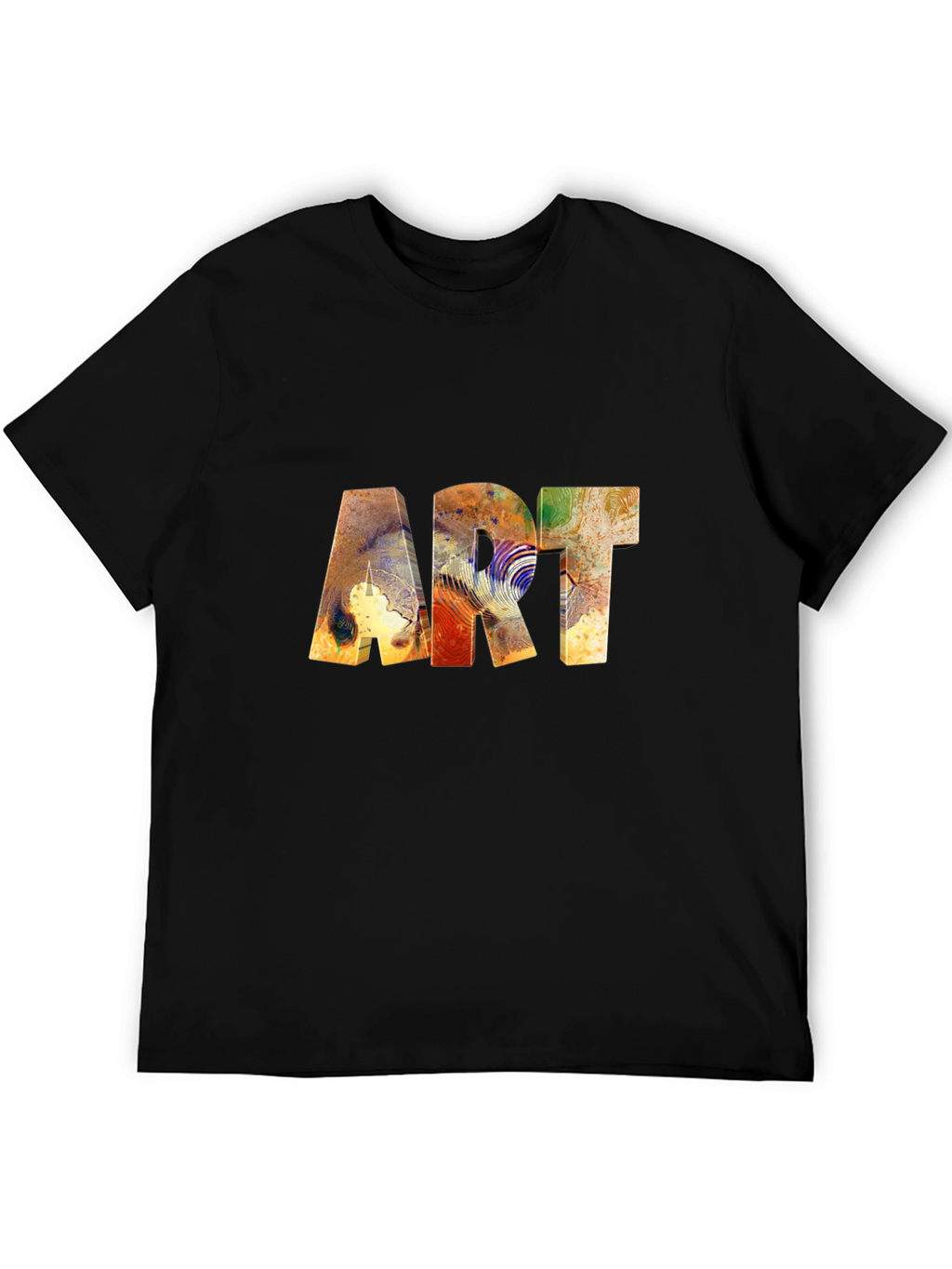Abstract Art Print Black Tee Shirt