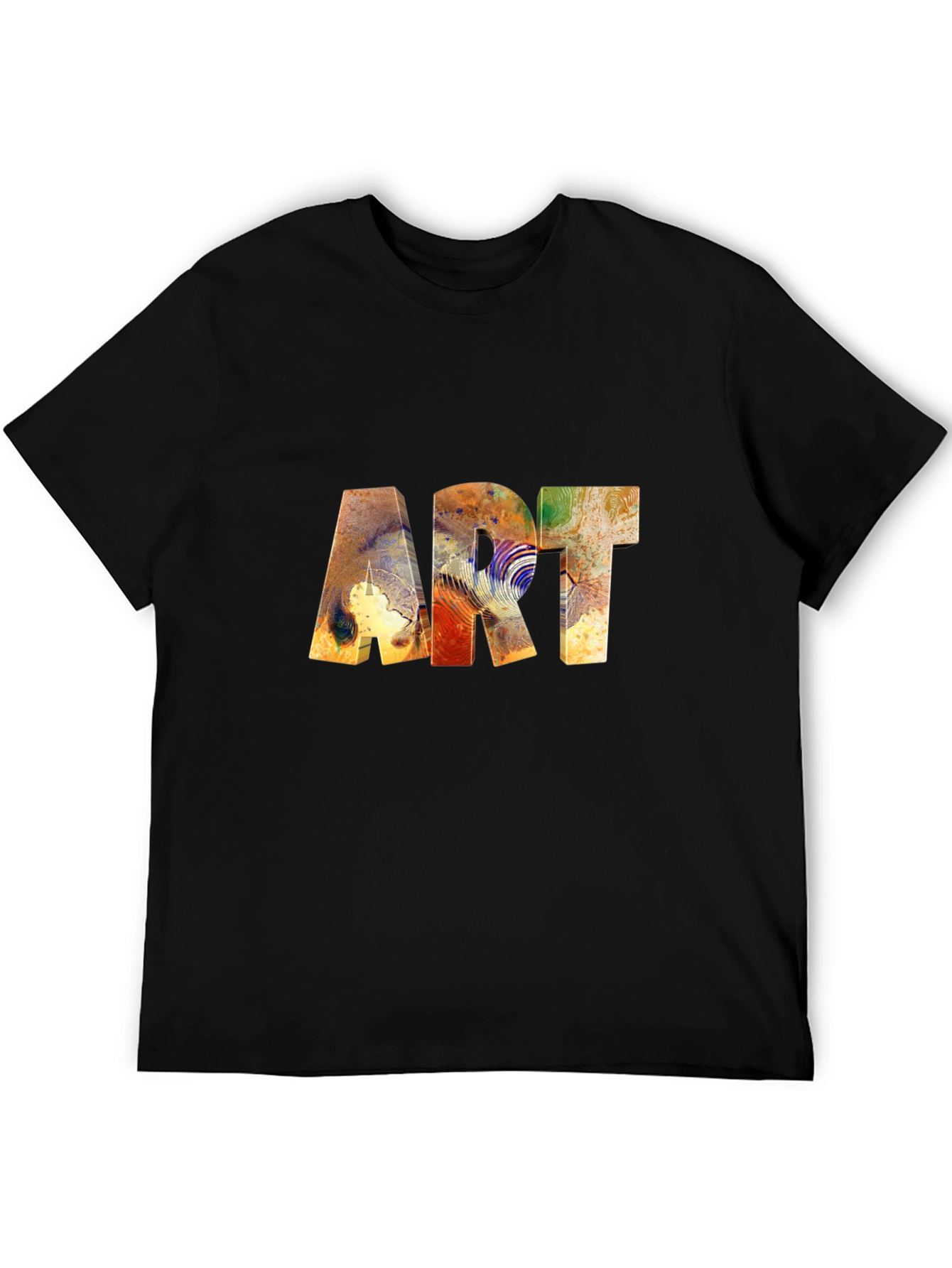 Abstract Art Print Black Tee Shirt