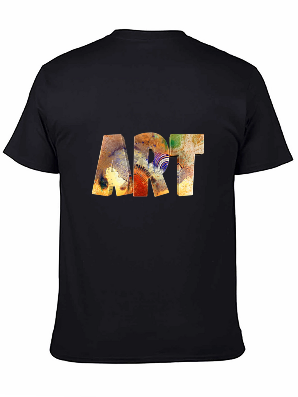Abstract Art Print Black Tee Shirt