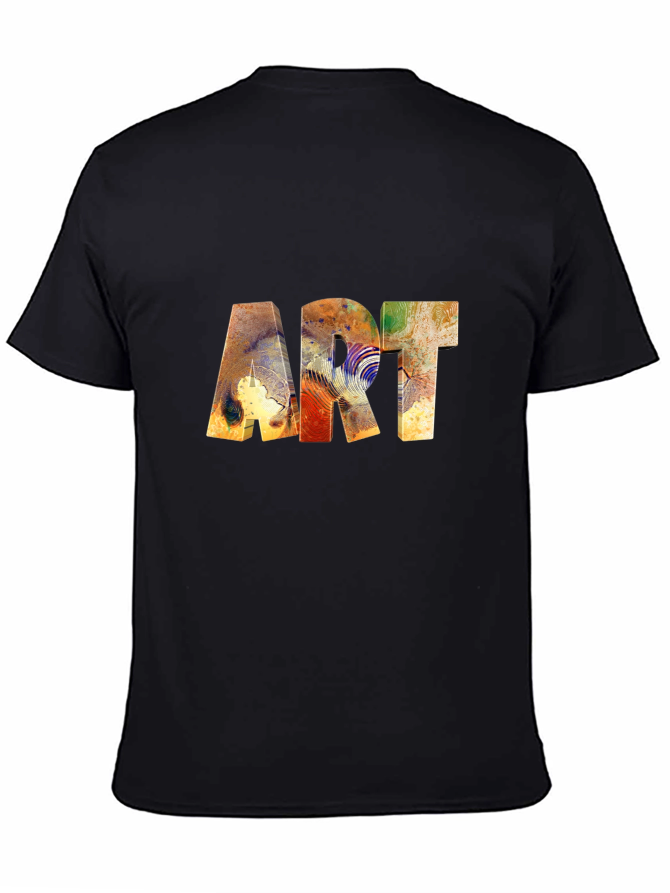 Abstract Art Print Black Tee Shirt